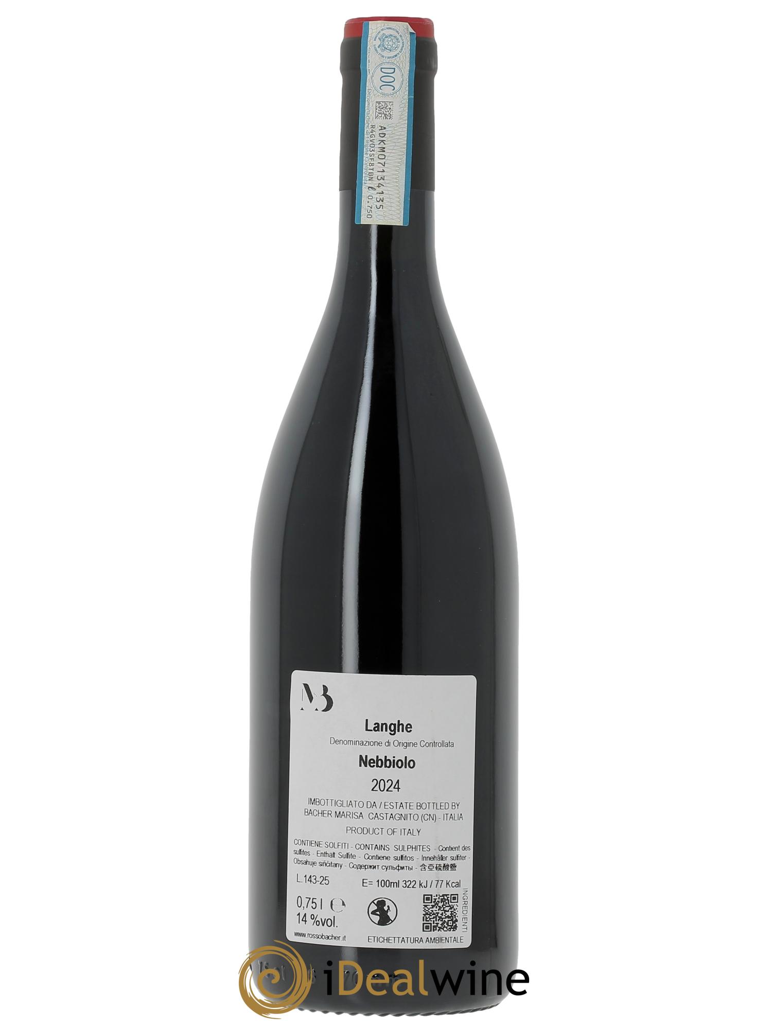 Langhe Nebbiolo DOC Marisa Bacher Rosso Bacher  2024 - Lot of 1 bottle - 1