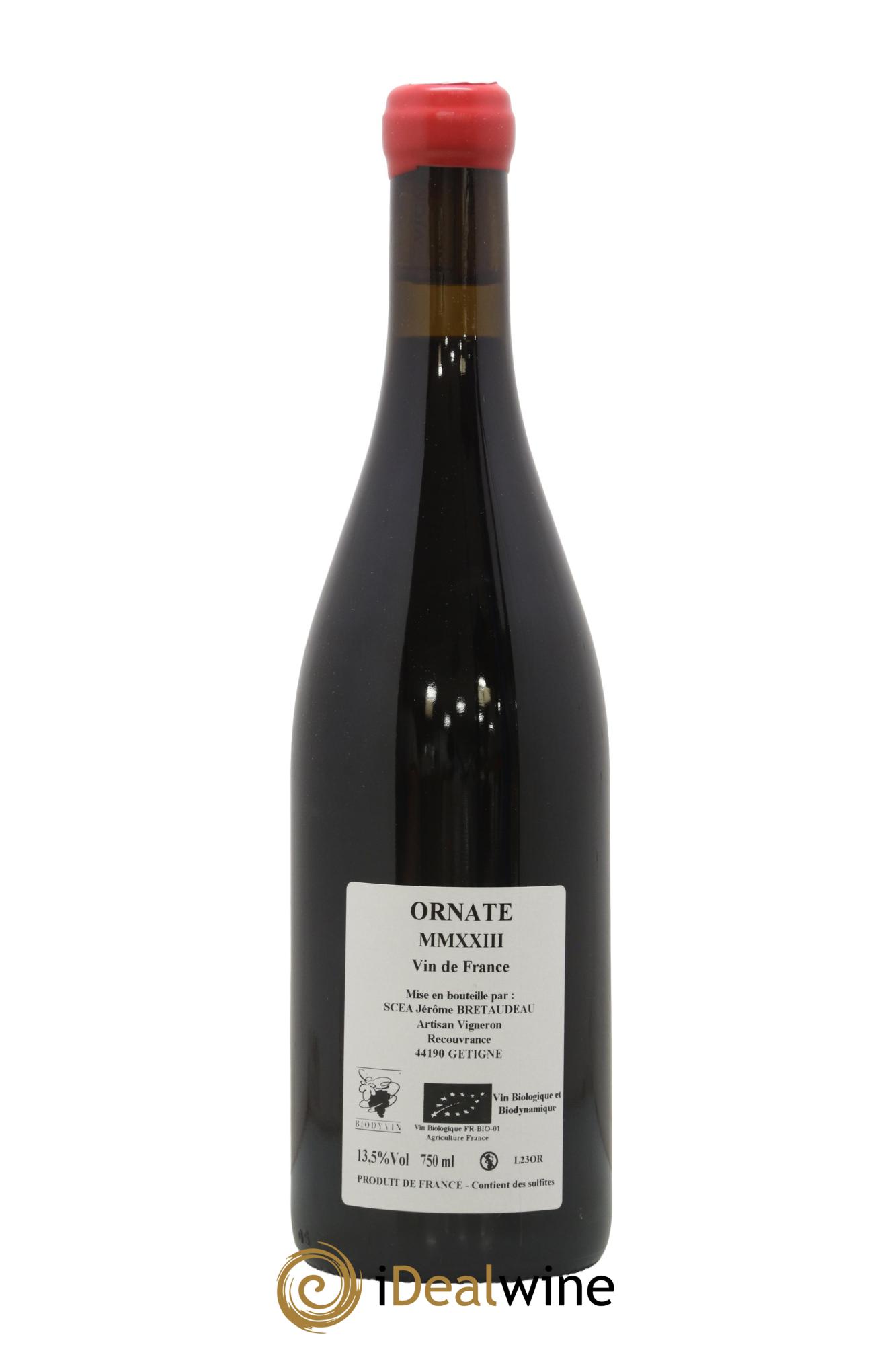 Vin de France Merlot Ornaté Jérôme Bretaudeau - Domaine de Bellevue 2023 - Lot de 1 bouteille - 1