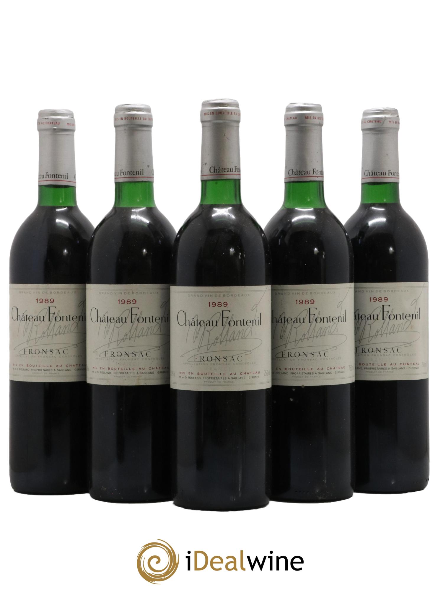 Château Fontenil 1989 - Lot de 5 bouteilles - 0