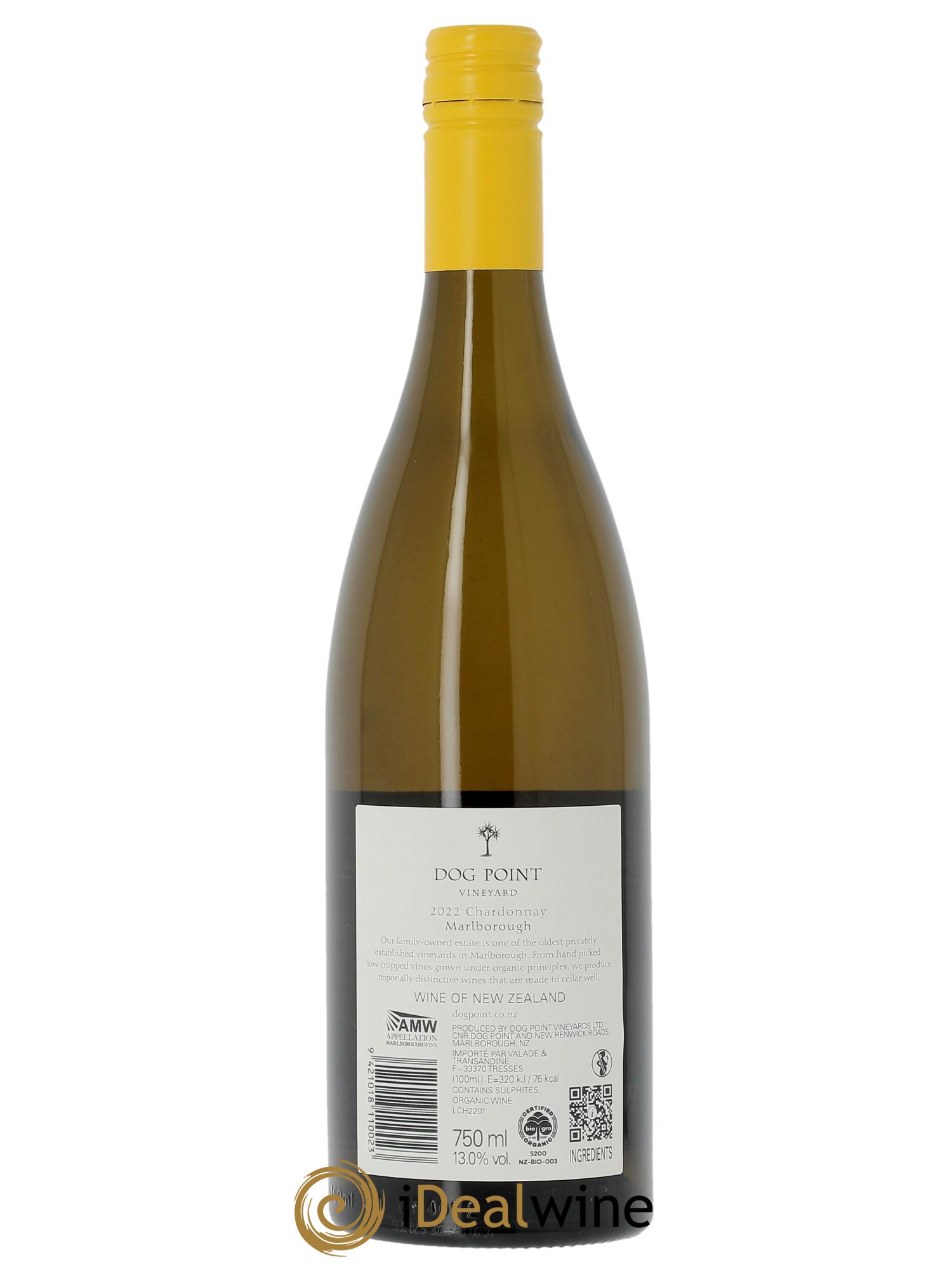 Marlborough Dog Point Chardonnay  2022 - Lot de 1 bouteille - 1