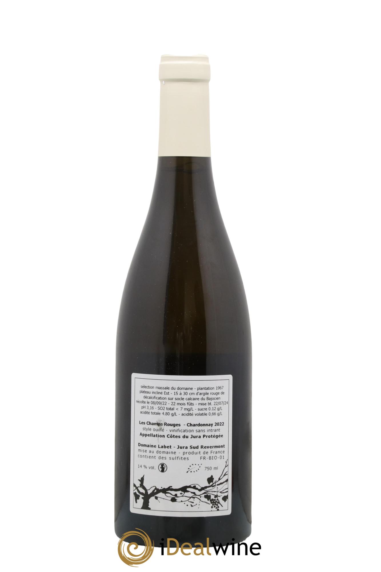 Côtes du Jura Chardonnay Les Champs Rouges Romain - Julien - Charline Labet 2022 - Posten von 1 Flasche - 1