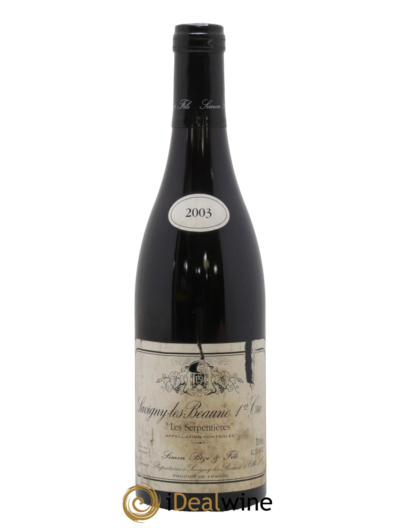 Savigny-lès-Beaune 1er Cru Les Serpentières Simon Bize & Fils 2003 - Lot de 1 bouteille - 0