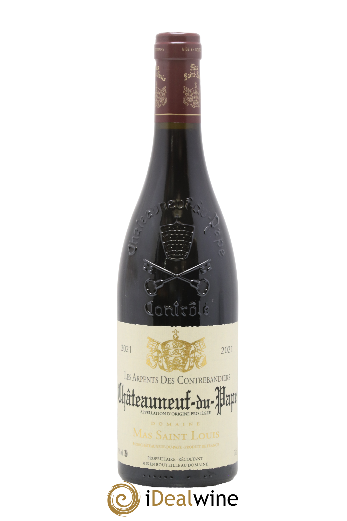 Châteauneuf-du-Pape Les Arpents des Contrebandiers Mas Saint-Louis 2021 - Lot de 1 bouteille - 0