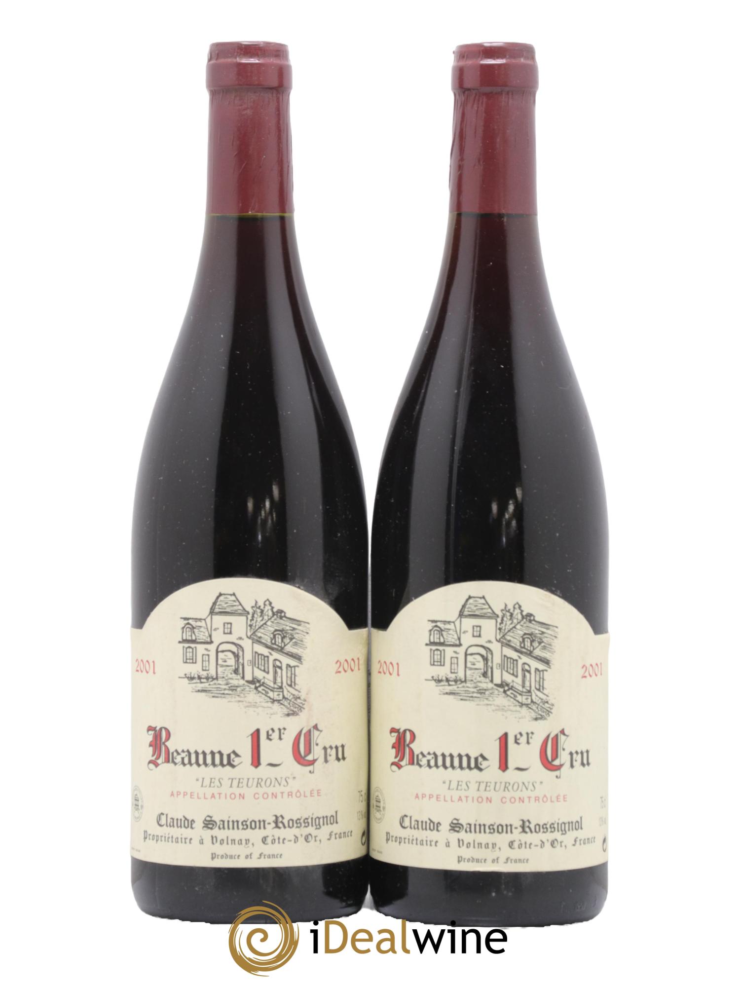 Beaune 1er Cru Les Teurons Claude Sainson-Rossignol 2001 - Lot de 2 bouteilles - 0