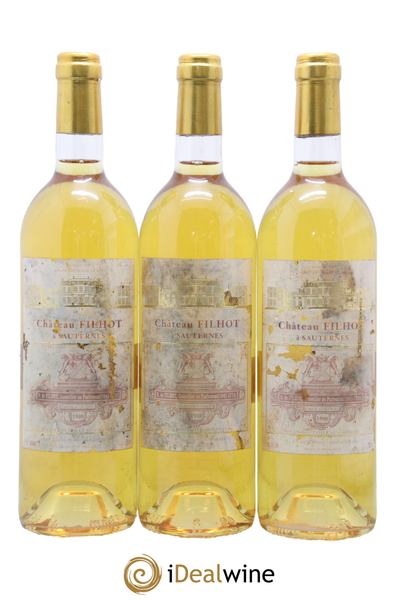 Château Filhot 2ème Grand Cru Classé 1998 - Lot de 3 bouteilles - 0