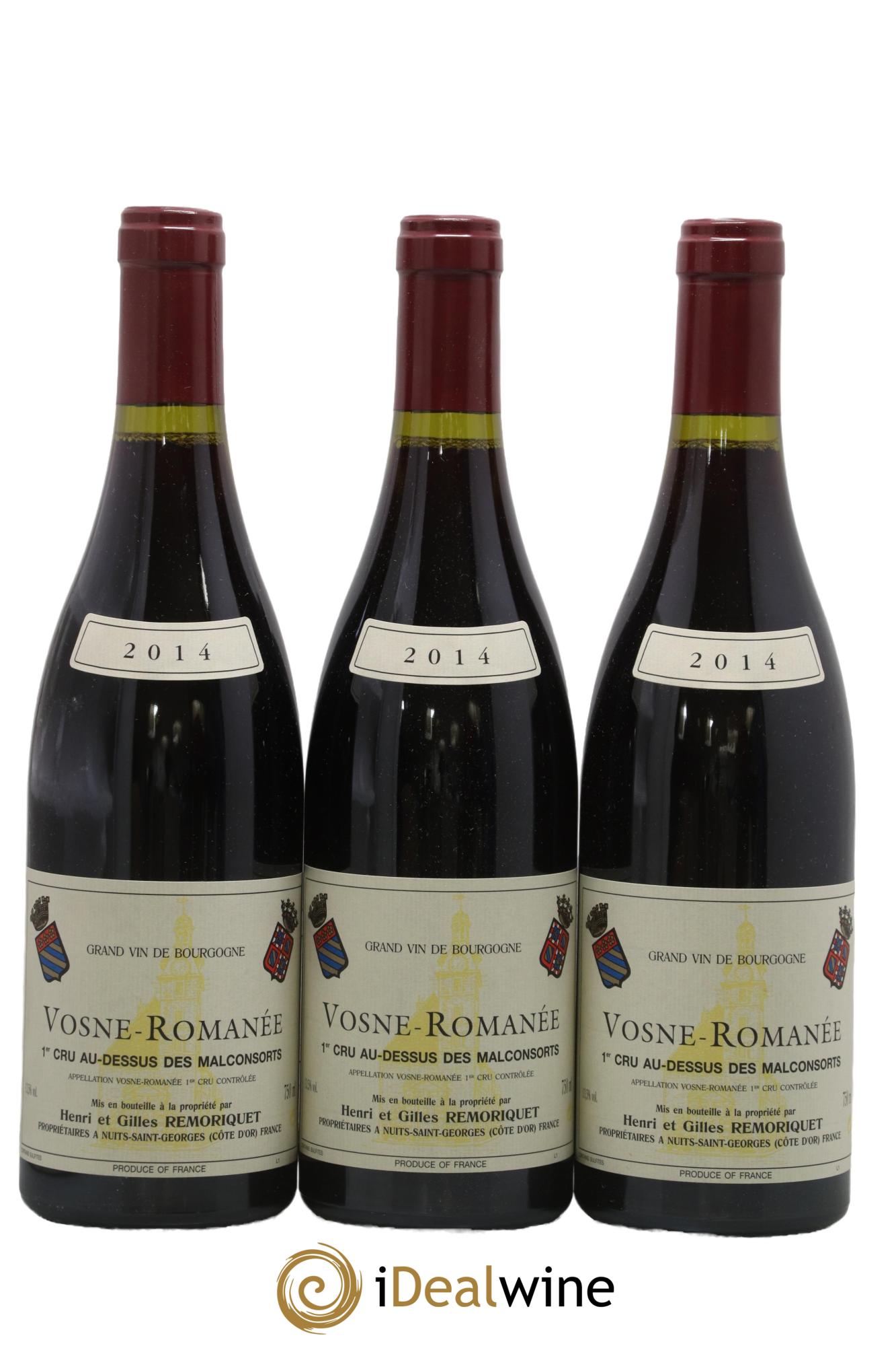 Vosne-Romanée 1er Cru Au Dessus des Malconsorts Gilles Remoriquet 2014 - Lot of 3 bottles - 0