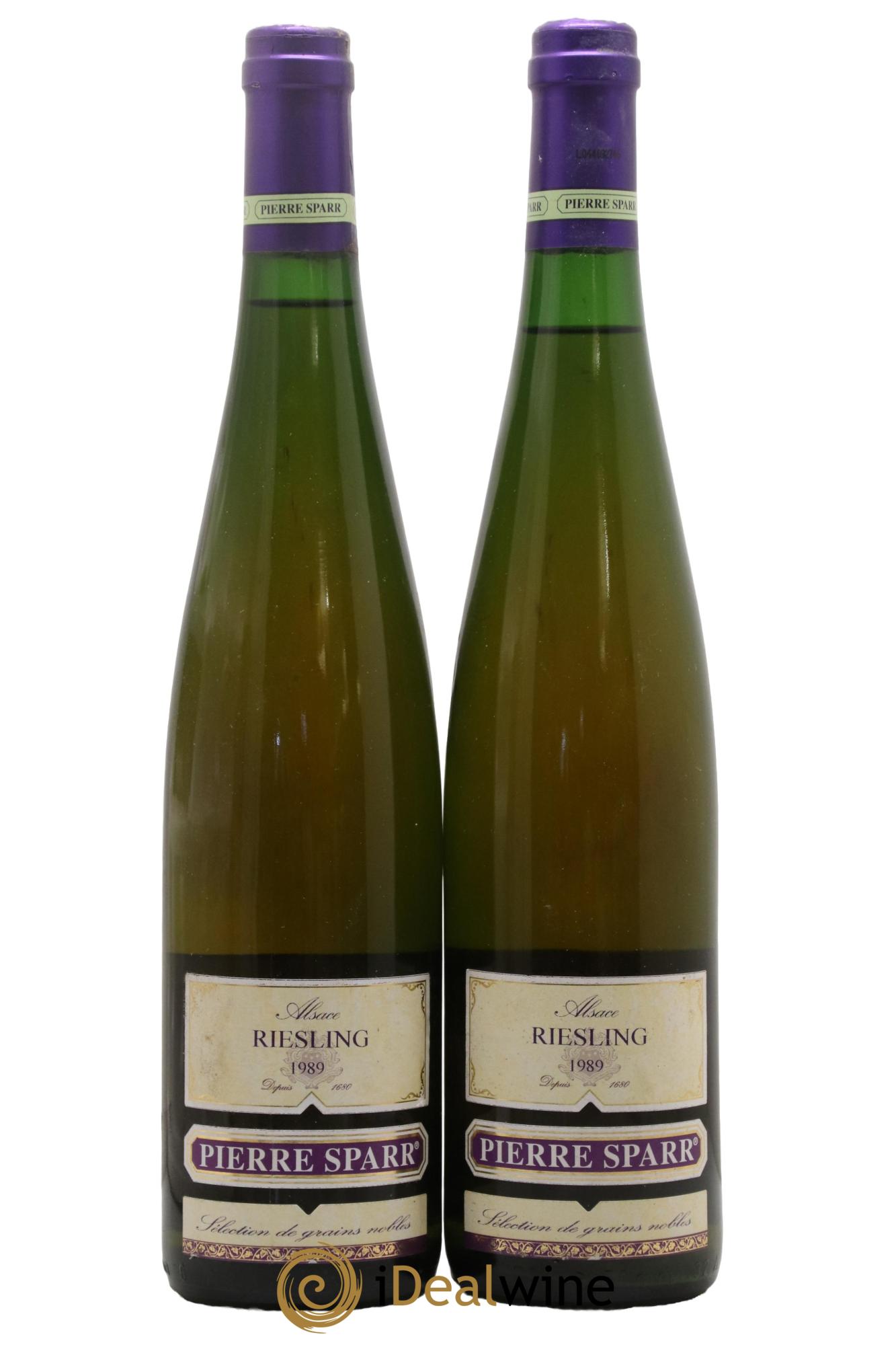 Alsace Riesling Sélection de Grains Nobles Pierre Sparr 1989 - Lotto di 2 bottiglie - 0