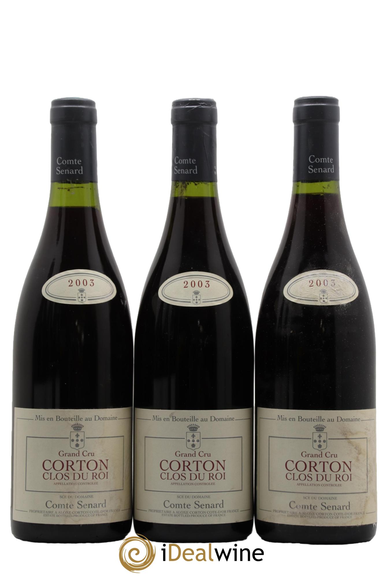 Corton Grand Cru Clos du Roi Comte Senard 2003 - Lot of 3 bottles - 0