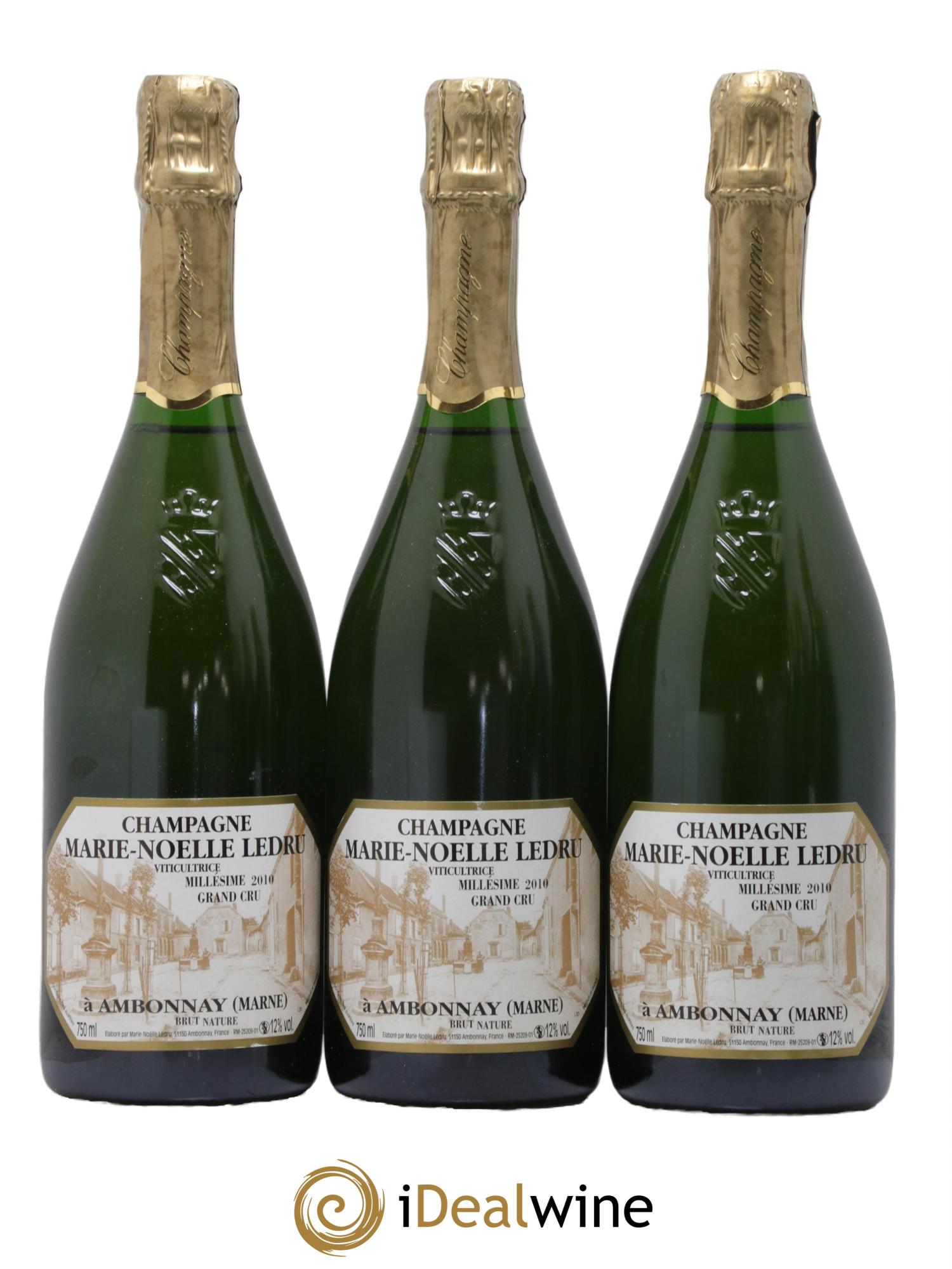 Millésimé Marie-Noëlle Ledru Brut Nature 2010 - Lot de 3 bouteilles - 0
