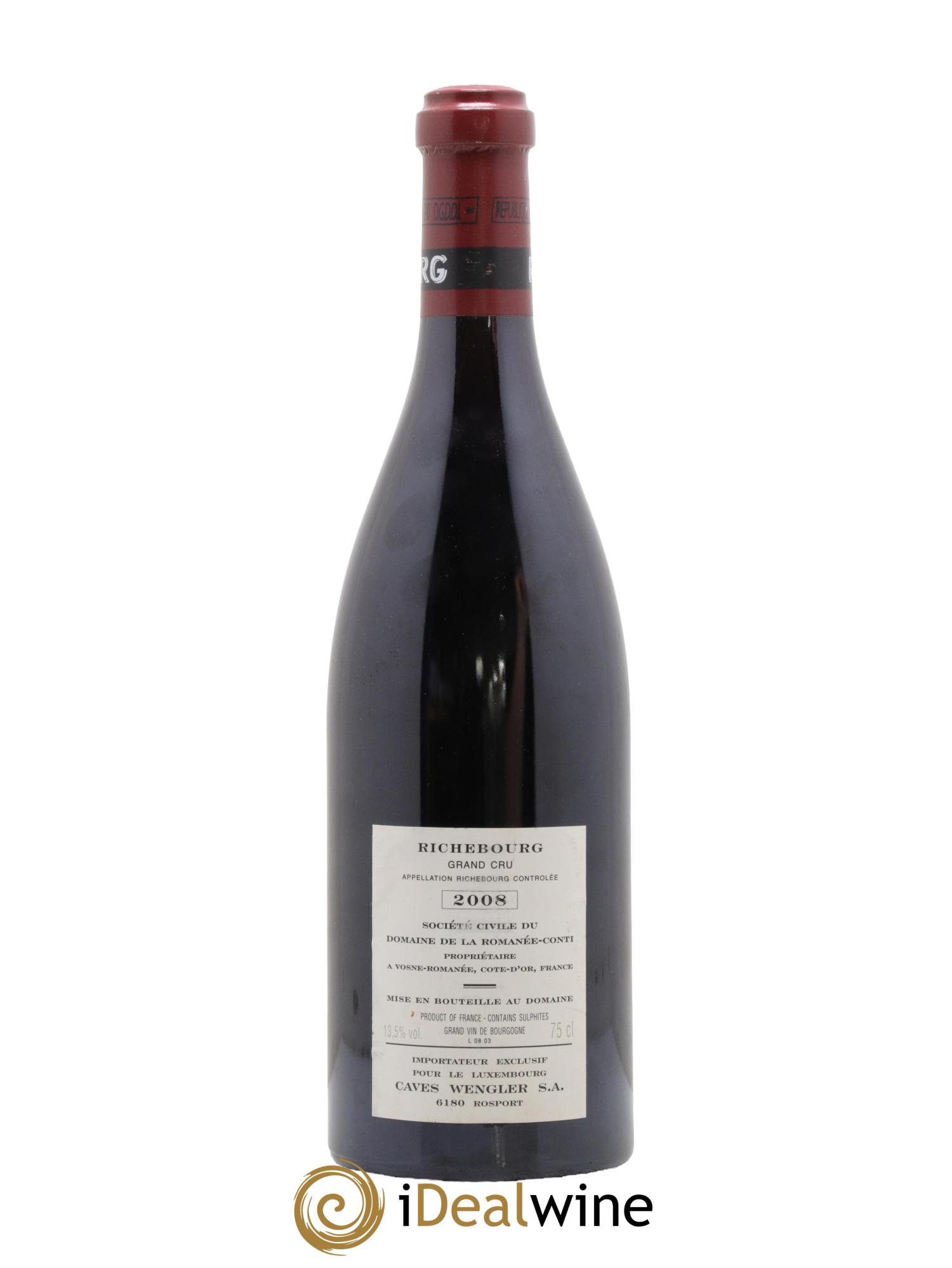Richebourg Grand Cru Domaine de la Romanée-Conti 2008 - Posten von 1 Flasche - 1