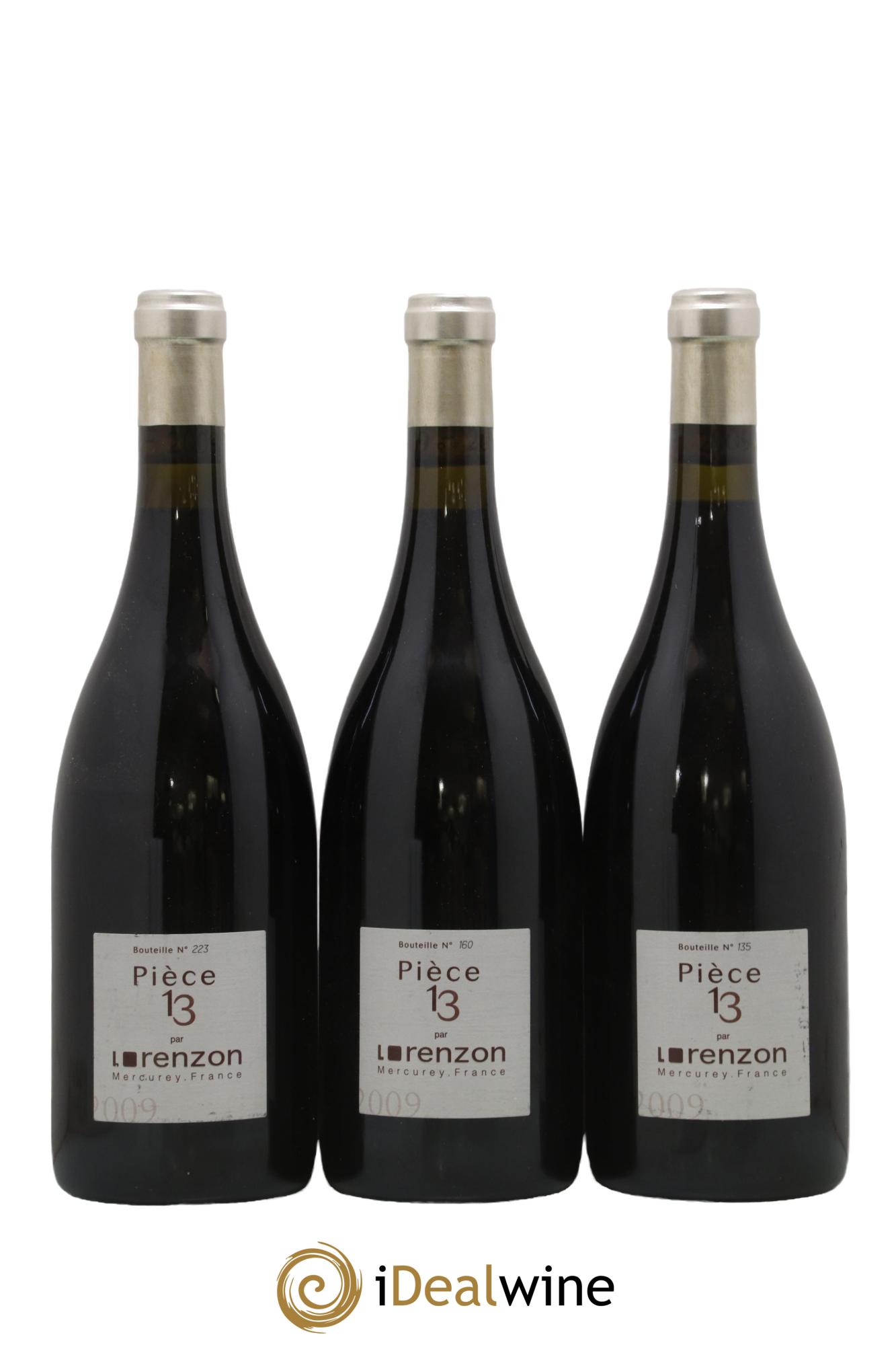 Mercurey 1er Cru Pièce 13 Bruno Lorenzon 2009 - Posten von 3 Flaschen - 0