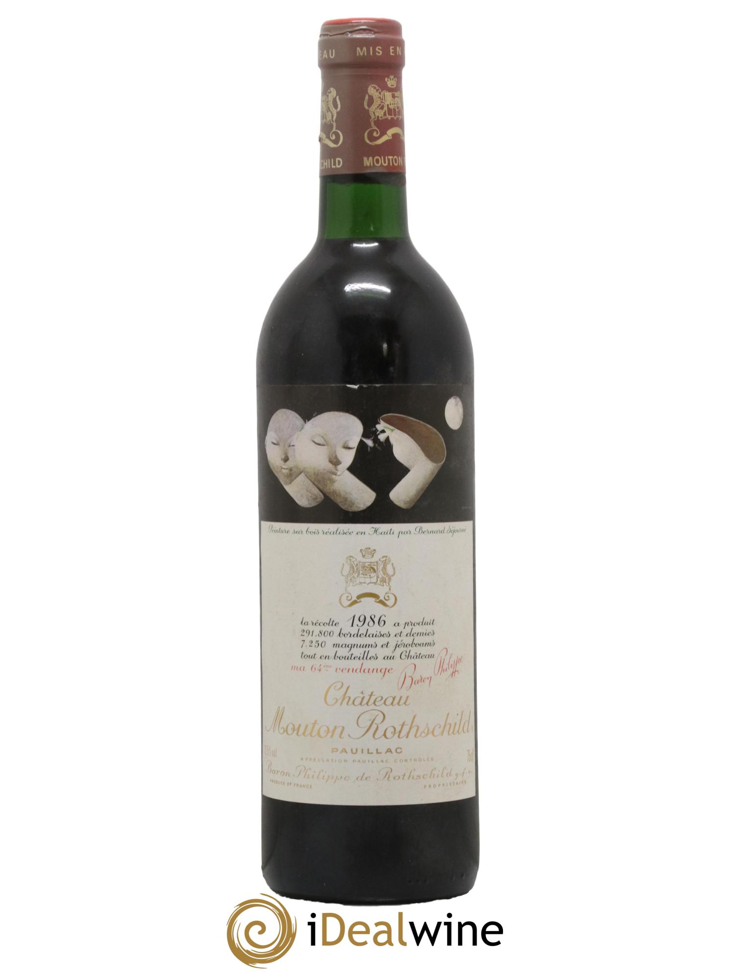 Château Mouton Rothschild 1er Grand Cru Classé 1986 - Lot de 1 bouteille - 0