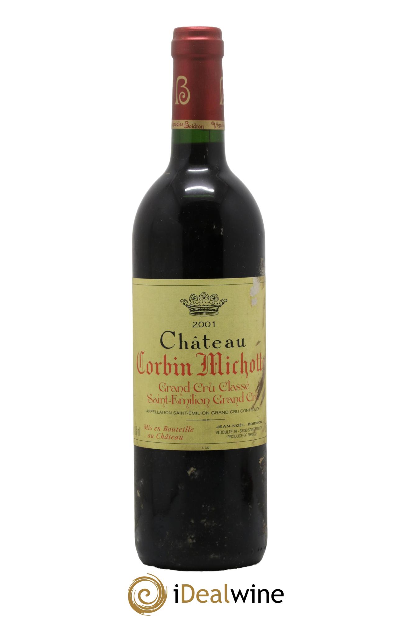 Château Corbin Michotte Grand Cru Classé 2001 - Lot de 1 bouteille - 0