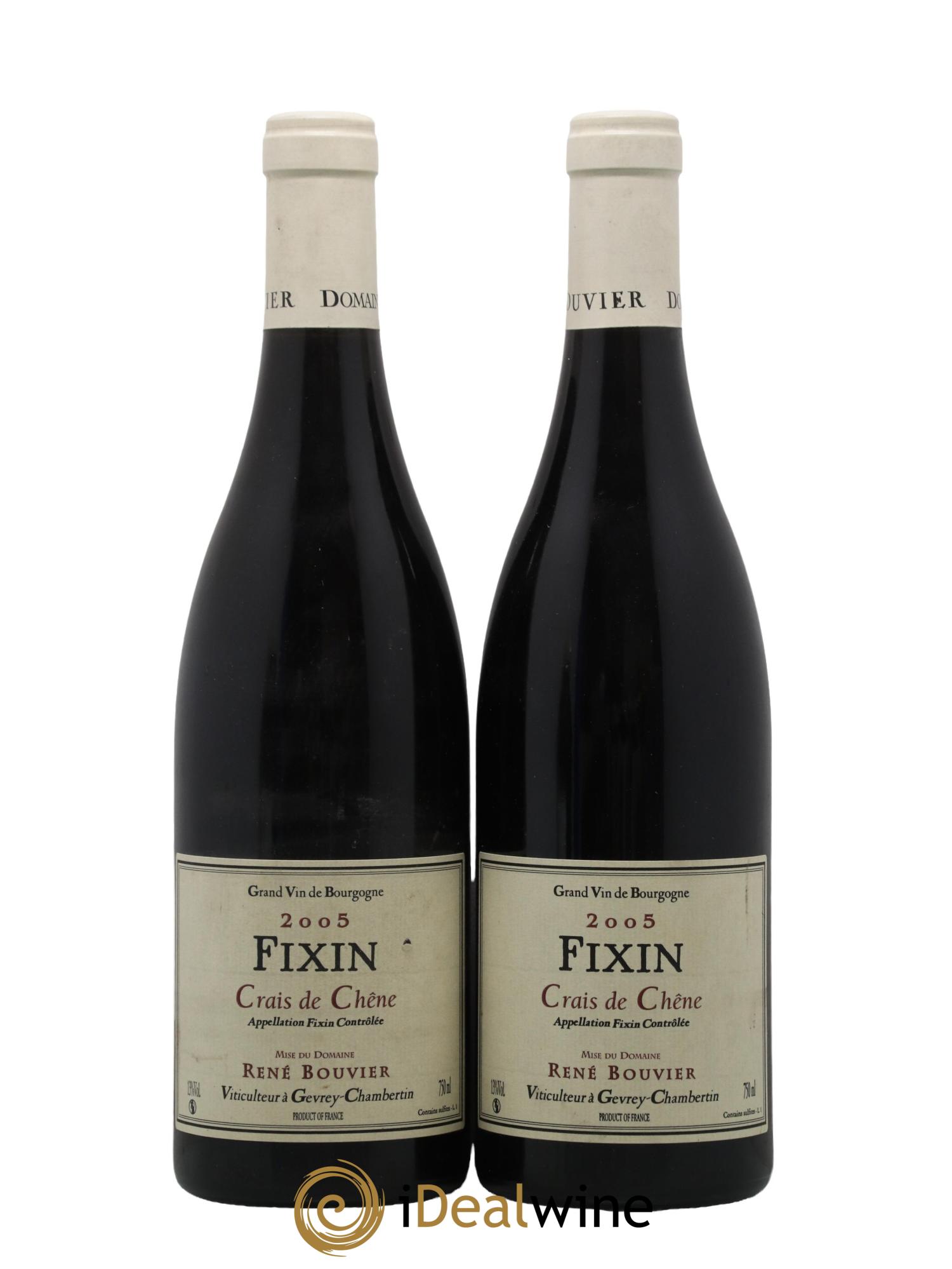 Fixin Crais de Chêne René Bouvier (Domaine) 2005 - Lot de 2 bouteilles - 0