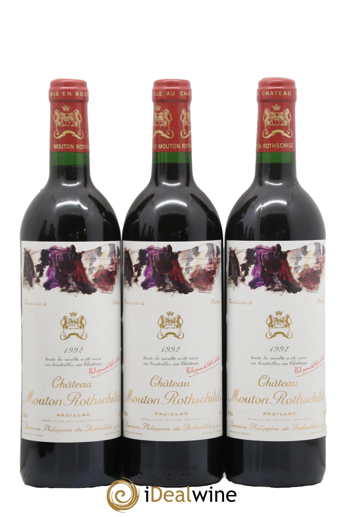 Château Mouton Rothschild 1er Grand Cru Classé 1992 - Lot de 12 bouteilles - 1