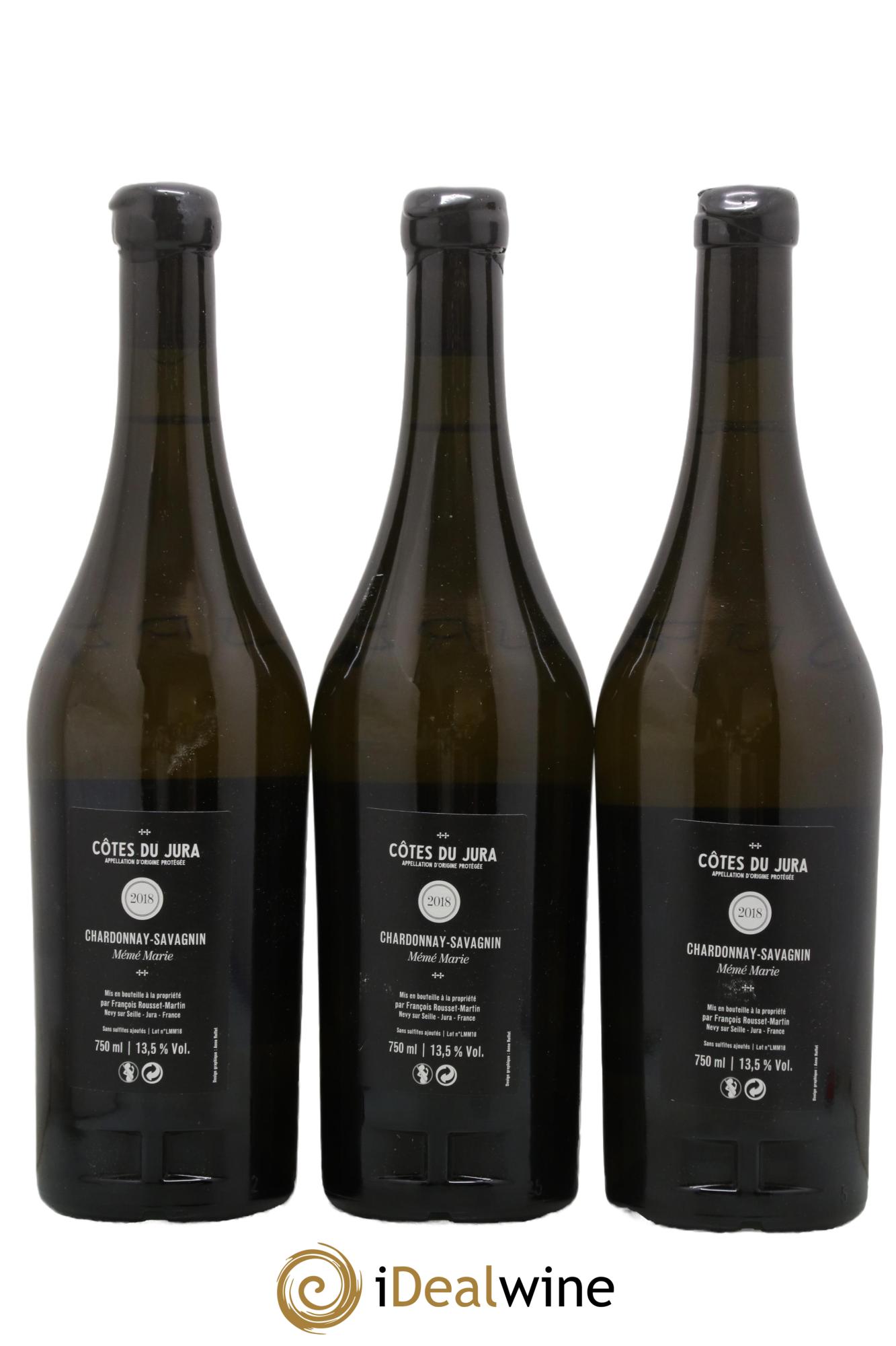 Côtes du Jura Mémé Marie François Rousset Martin 2018 - Lot de 3 bouteilles - 1