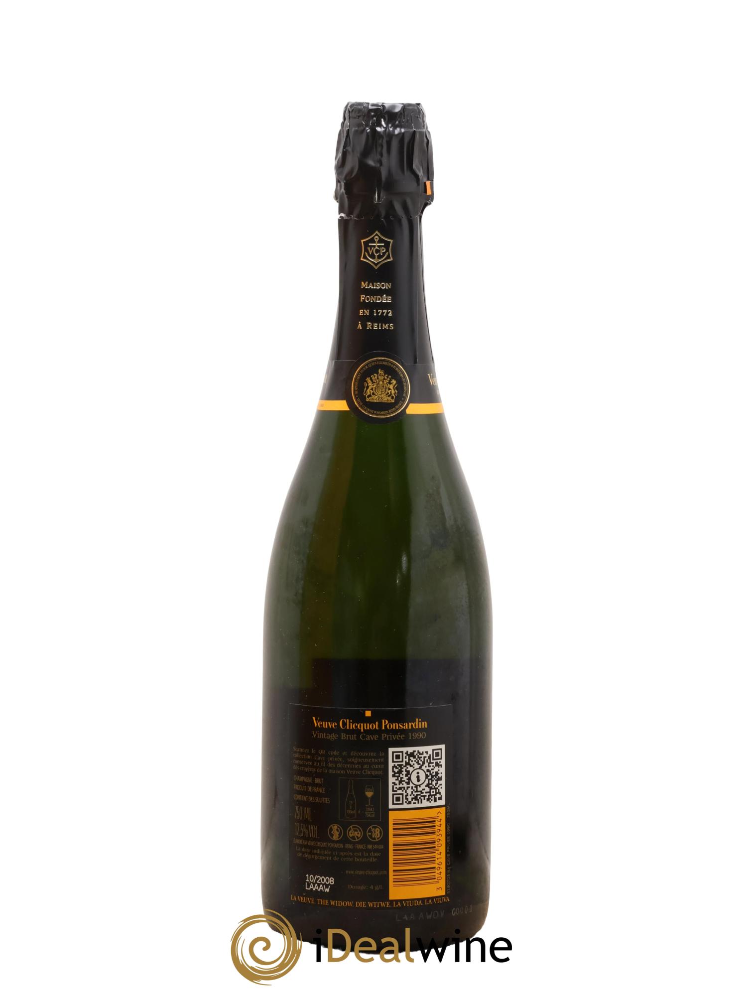 Cave privée Brut Veuve Clicquot 1990 - Posten von 1 Flasche - 2