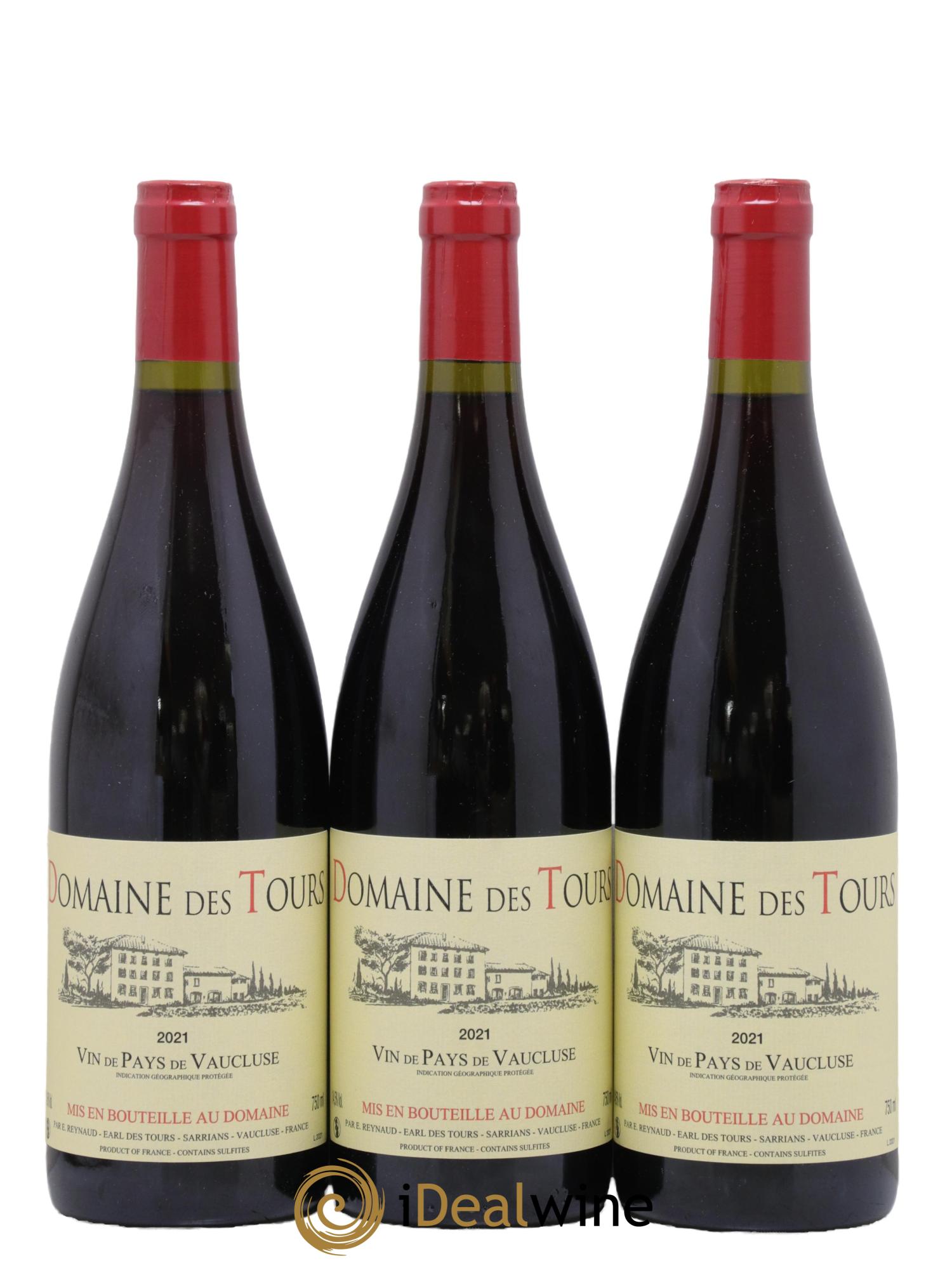 Vaucluse (Vin de Pays de Vaucluse) Domaine des Tours Emmanuel Reynaud 2021 - Lot de 3 bouteilles - 0