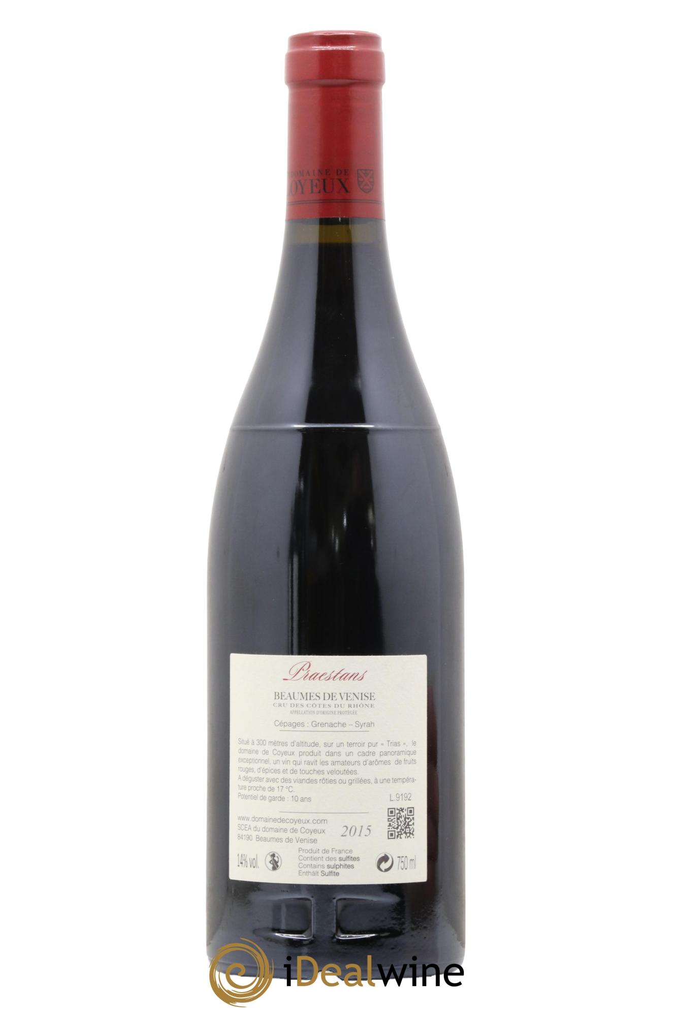 Beaumes-de-Venise Praestans Domaine de Coyeux 2015 - Lot de 1 bouteille - 1