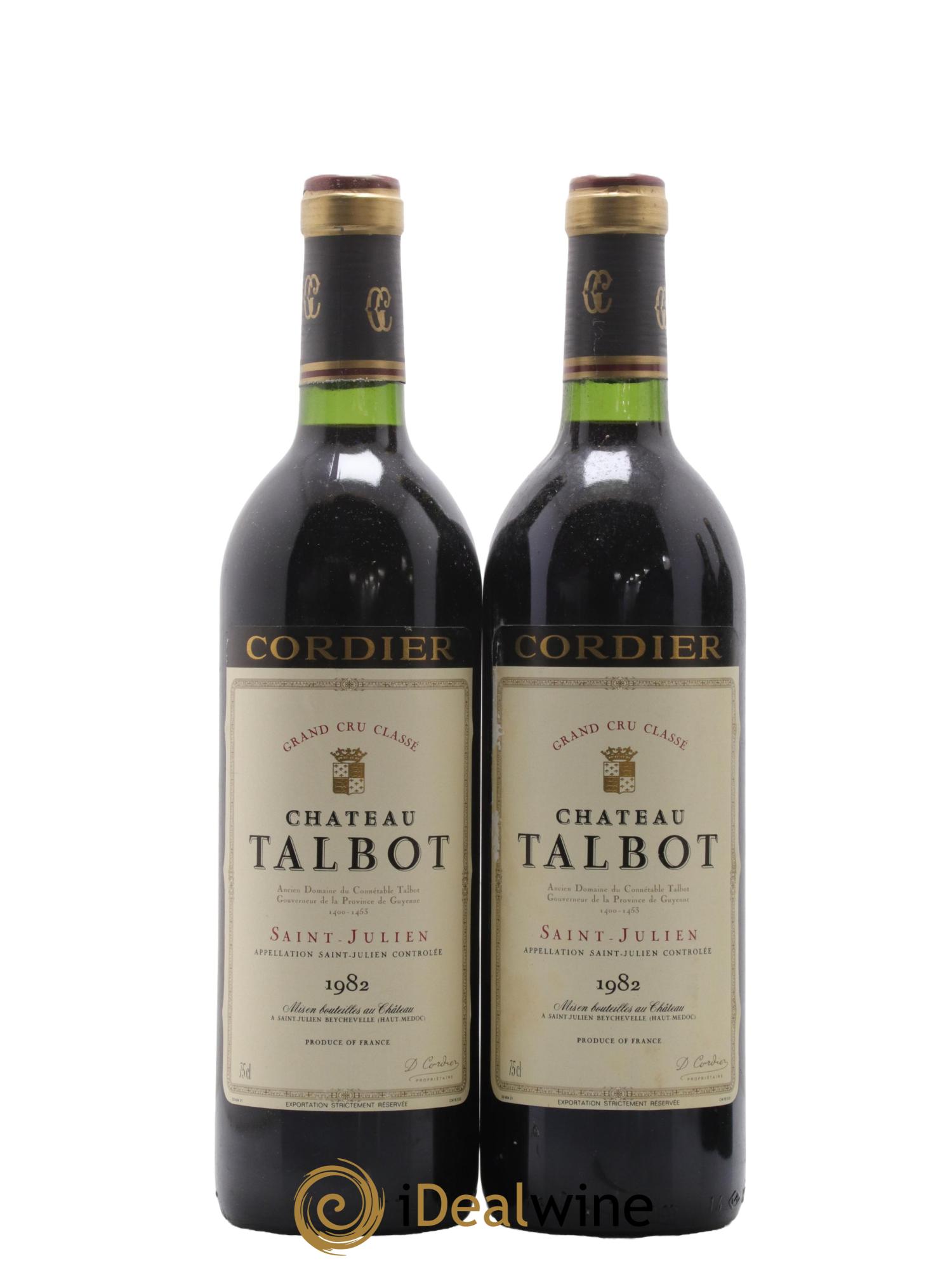 Château Talbot 4ème Grand Cru Classé 1982 - Lot de 2 bouteilles - 0