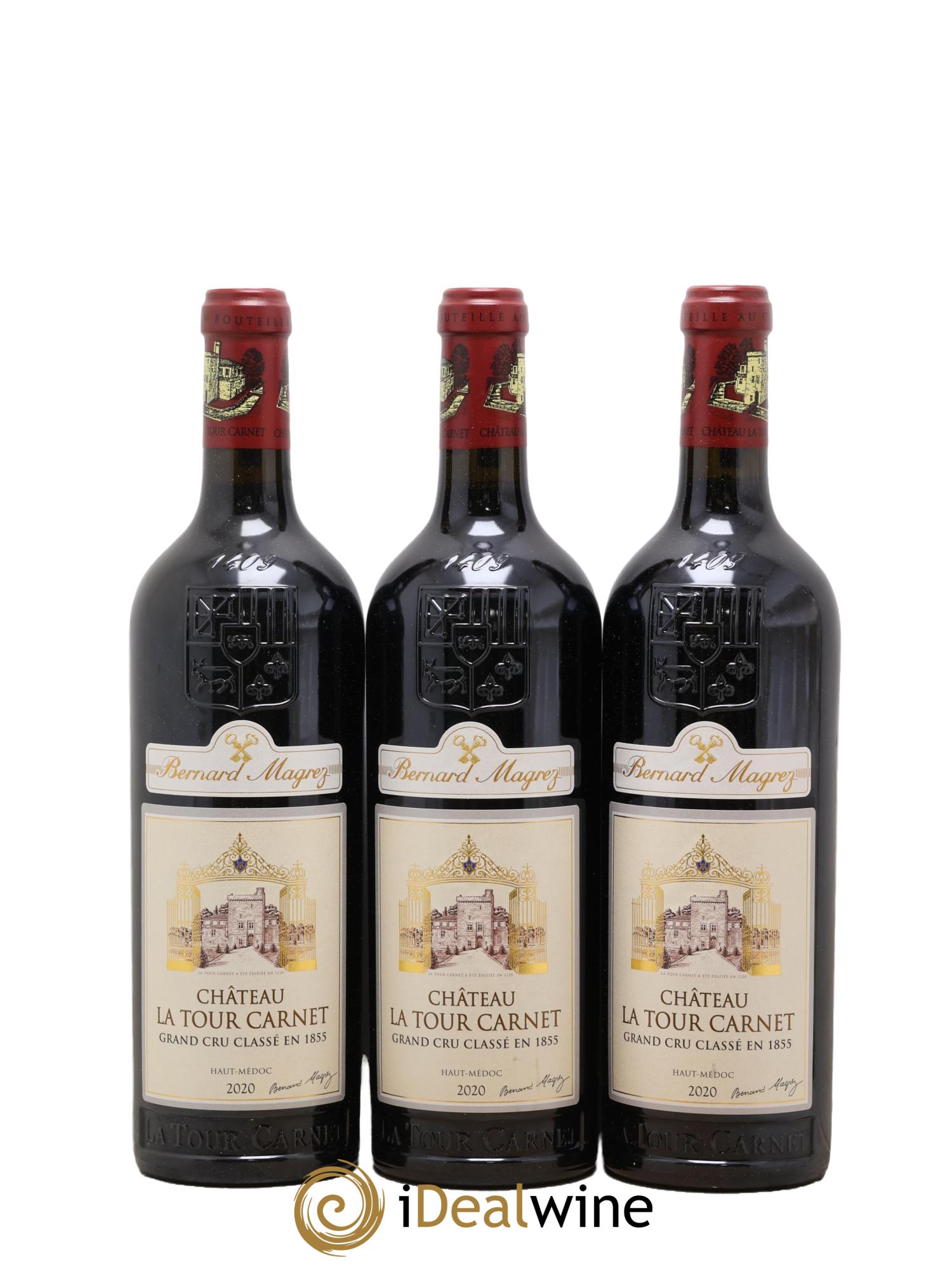 Château la Tour Carnet 4ème Grand Cru Classé 2020 - Lot de 3 bouteilles - 0