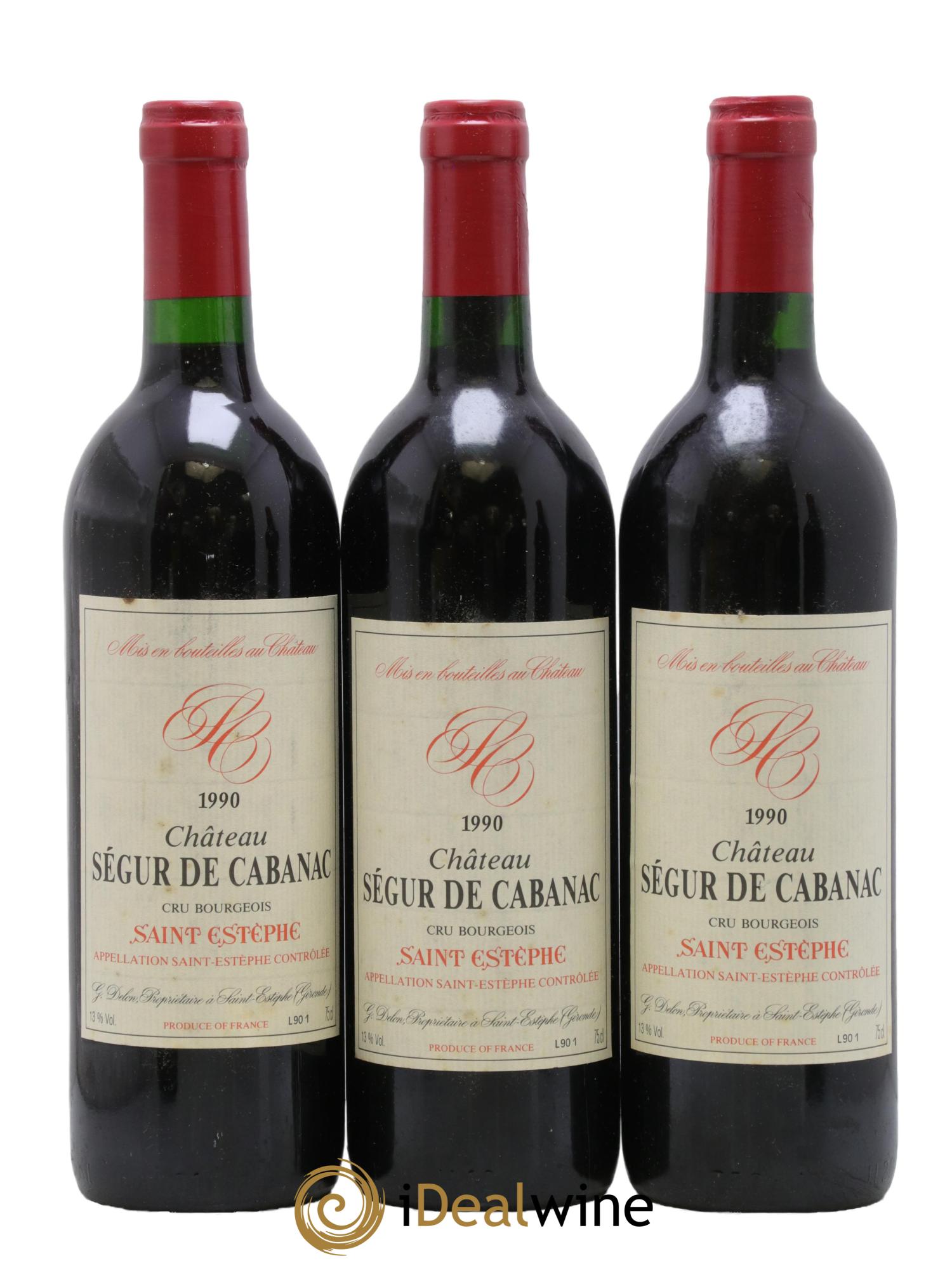 Château Ségur de Cabanac Cru Bourgeois 1990 - Posten von 3 Flaschen - 0