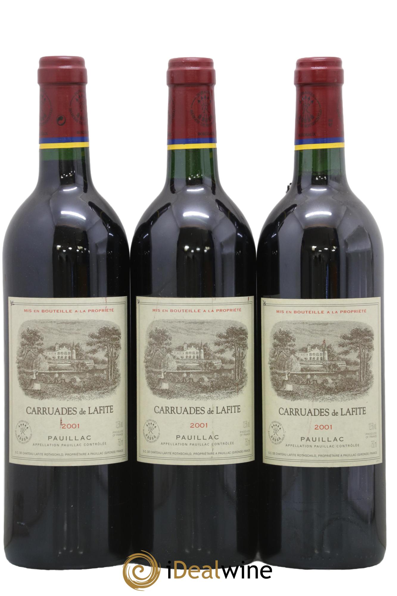 Carruades de Lafite Rothschild Second Vin 2001 - Lot of 3 bottles - 0