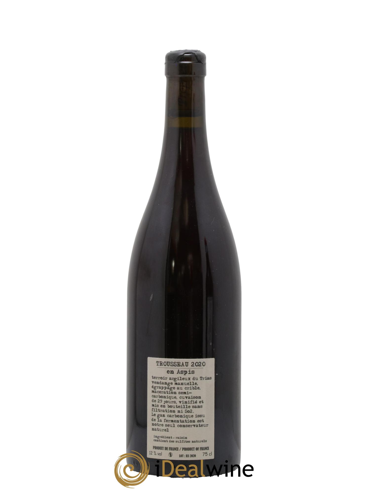 Arbois-Pupillin Trousseau En Aspis  Adeline Houillon & Renaud Bruyère 2020 - Lot of 1 bottle - 1