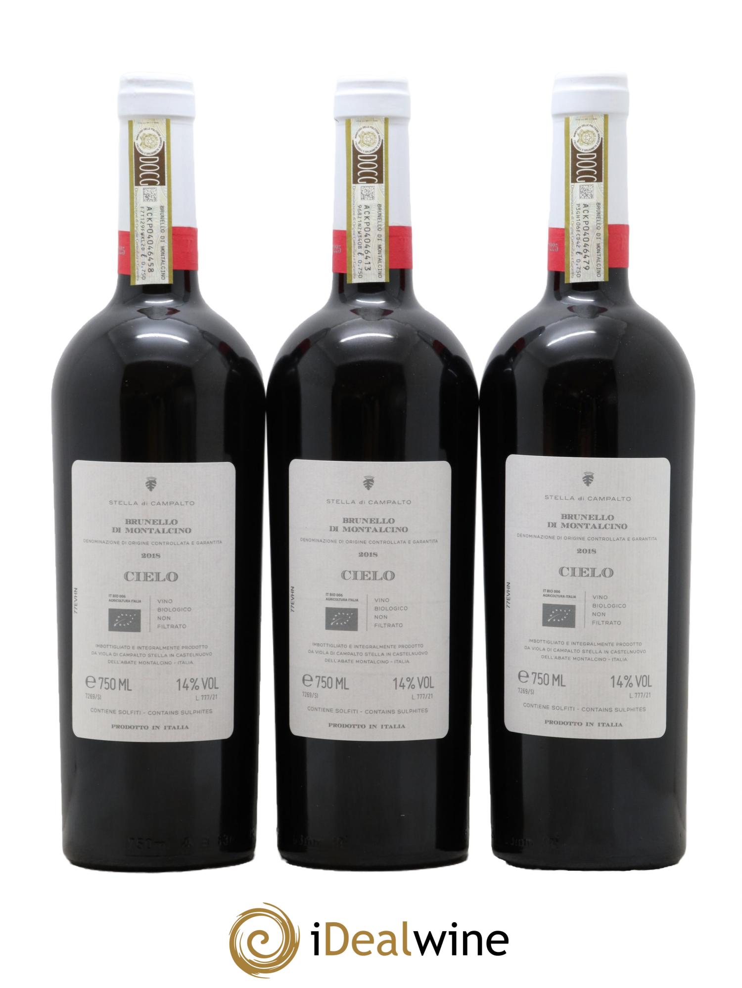 Brunello di Montalcino Cielo Stella di Campalto 2018 - Lot de 3 bouteilles - 1