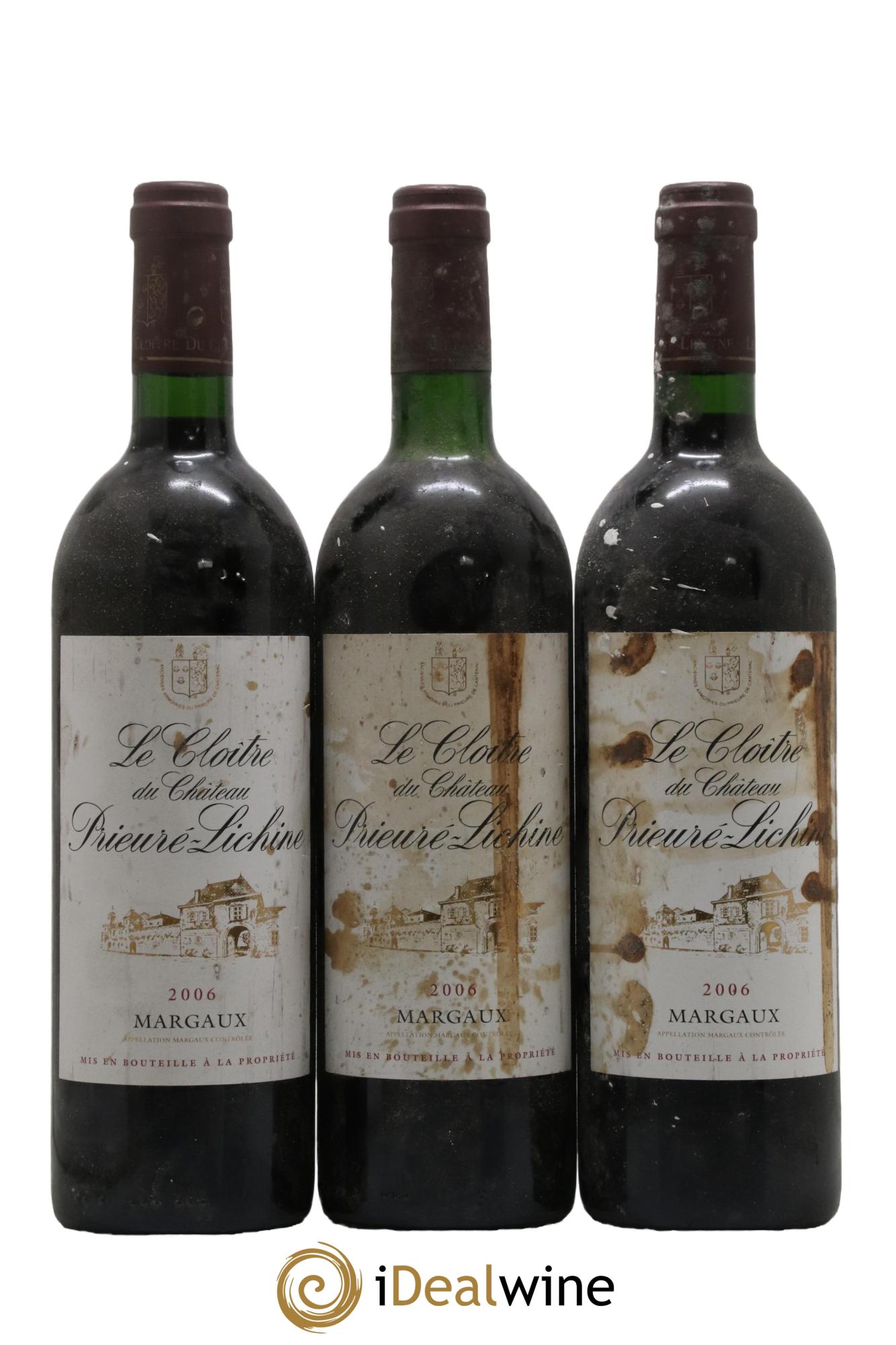 Cloître de Prieuré Lichine 2006 - Lot of 3 bottles - 0