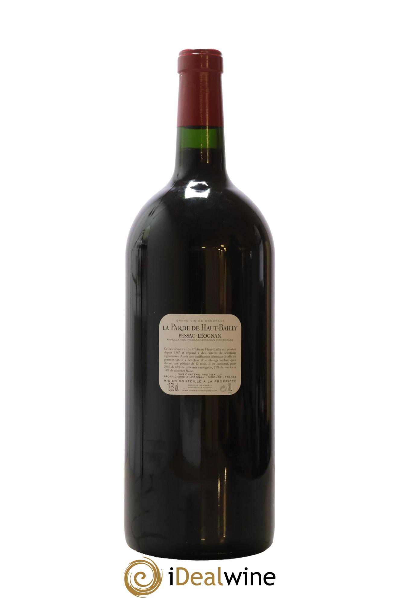 Haut Bailly II (Anciennement La Parde de Haut-Bailly) Second Vin 2003 - Lot de 1 double magnum - 2