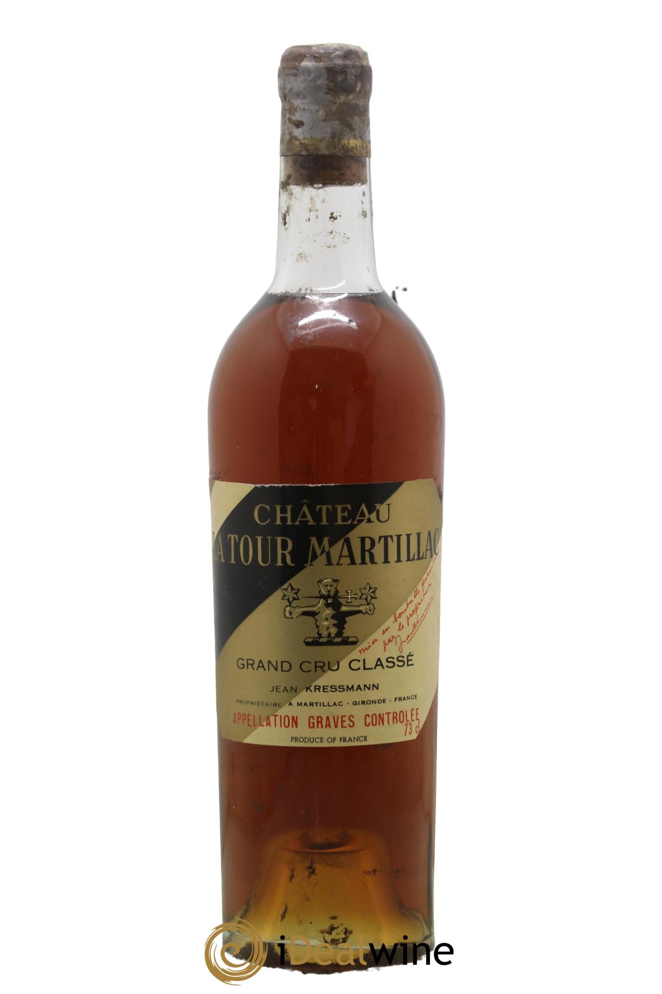 Château Latour-Martillac Cru Classé de Graves 1939 - Posten von 1 Flasche - 0