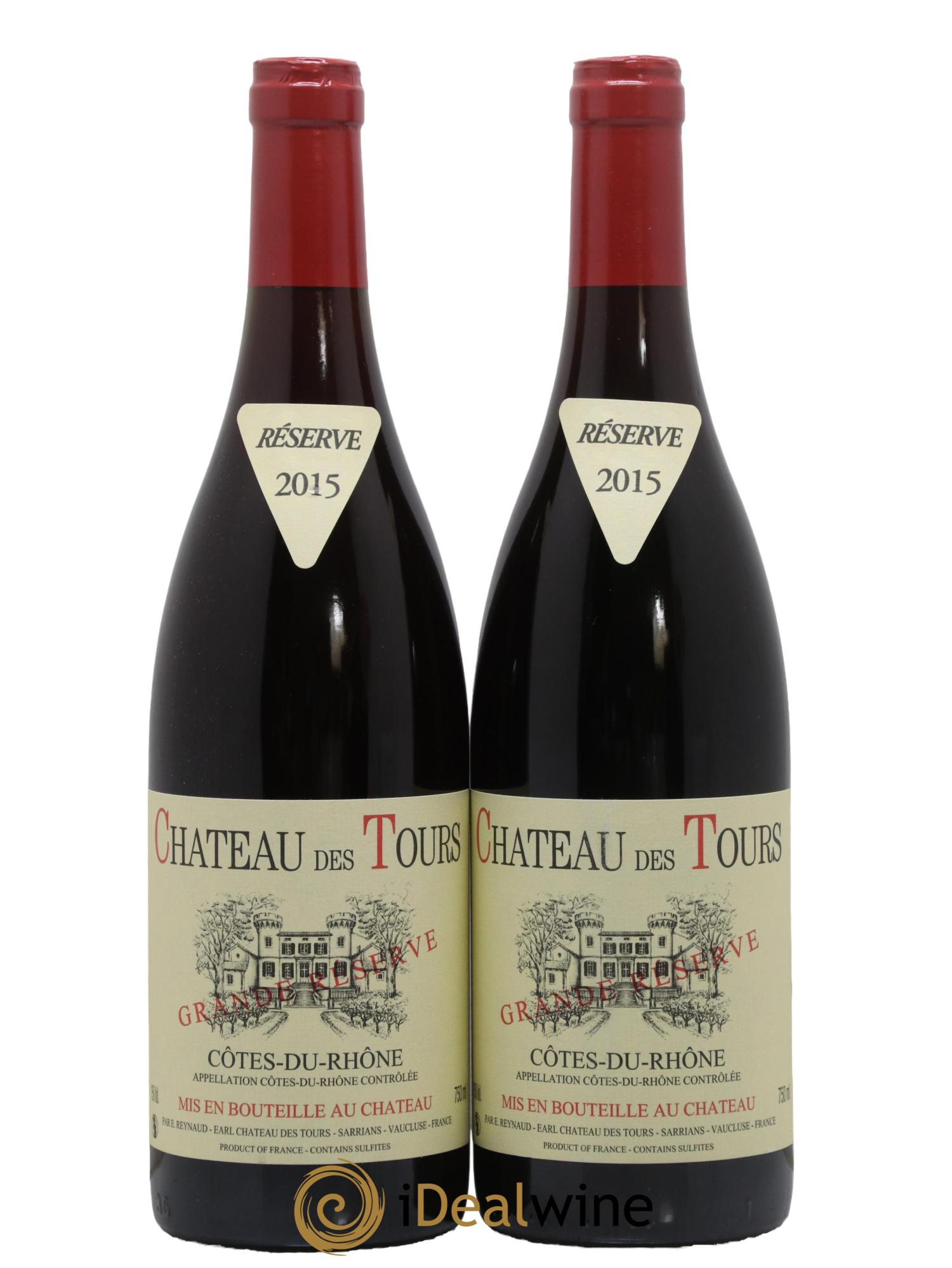Côtes-du-Rhône Château des Tours Grande Réserve Emmanuel Reynaud 2015 - Lot de 2 bouteilles - 0