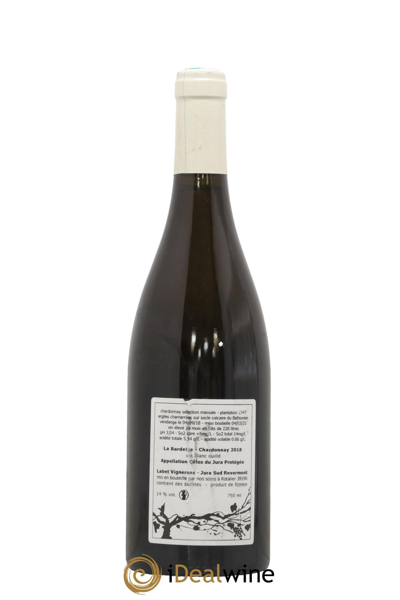 Côtes du Jura Chardonnay La Bardette Romain - Julien - Charline Labet 2018 - Posten von 1 Flasche - 1