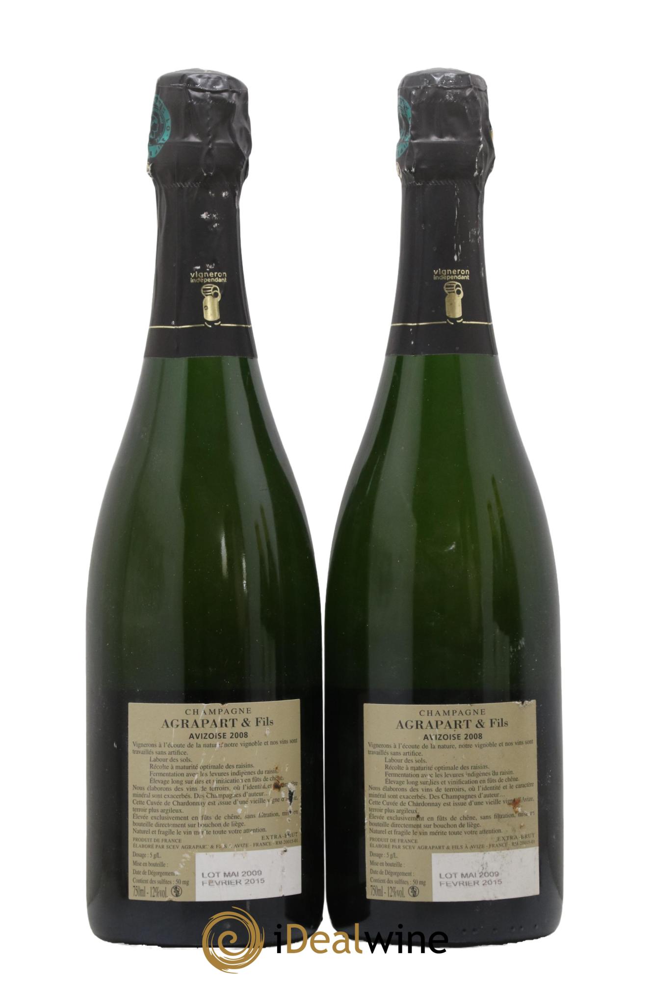 Avizoise Blanc de Blancs Brut Nature Pascal Agrapart 2008 - Lot de 2 bouteilles - 1