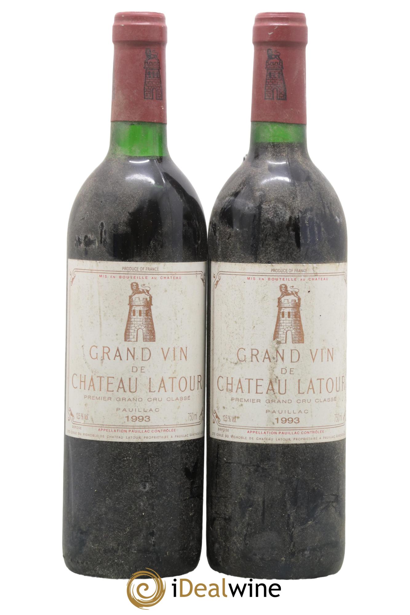 Château Latour 1er Grand Cru Classé 1993 - Lotto di 2 bottiglie - 0