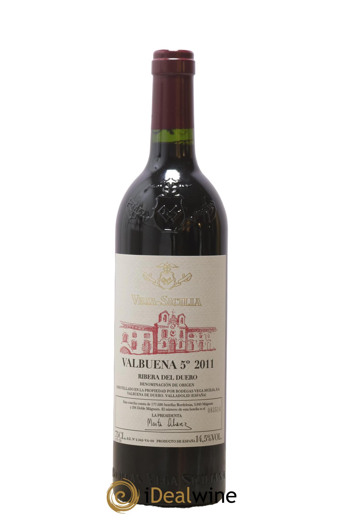 Ribera Del Duero DO Vega Sicilia Valbuena 5 ano Famille Alvarez 2011 - Lot de 1 bouteille - 0
