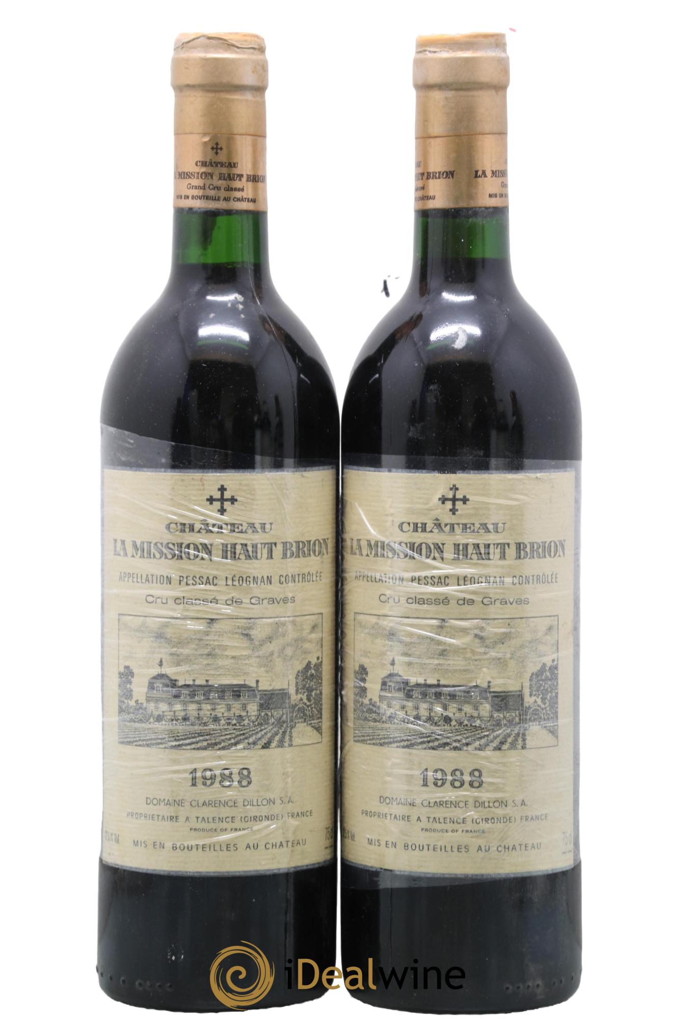 Château la Mission Haut-Brion Cru Classé de Graves 1988 - Lot of 2 bottles - 0