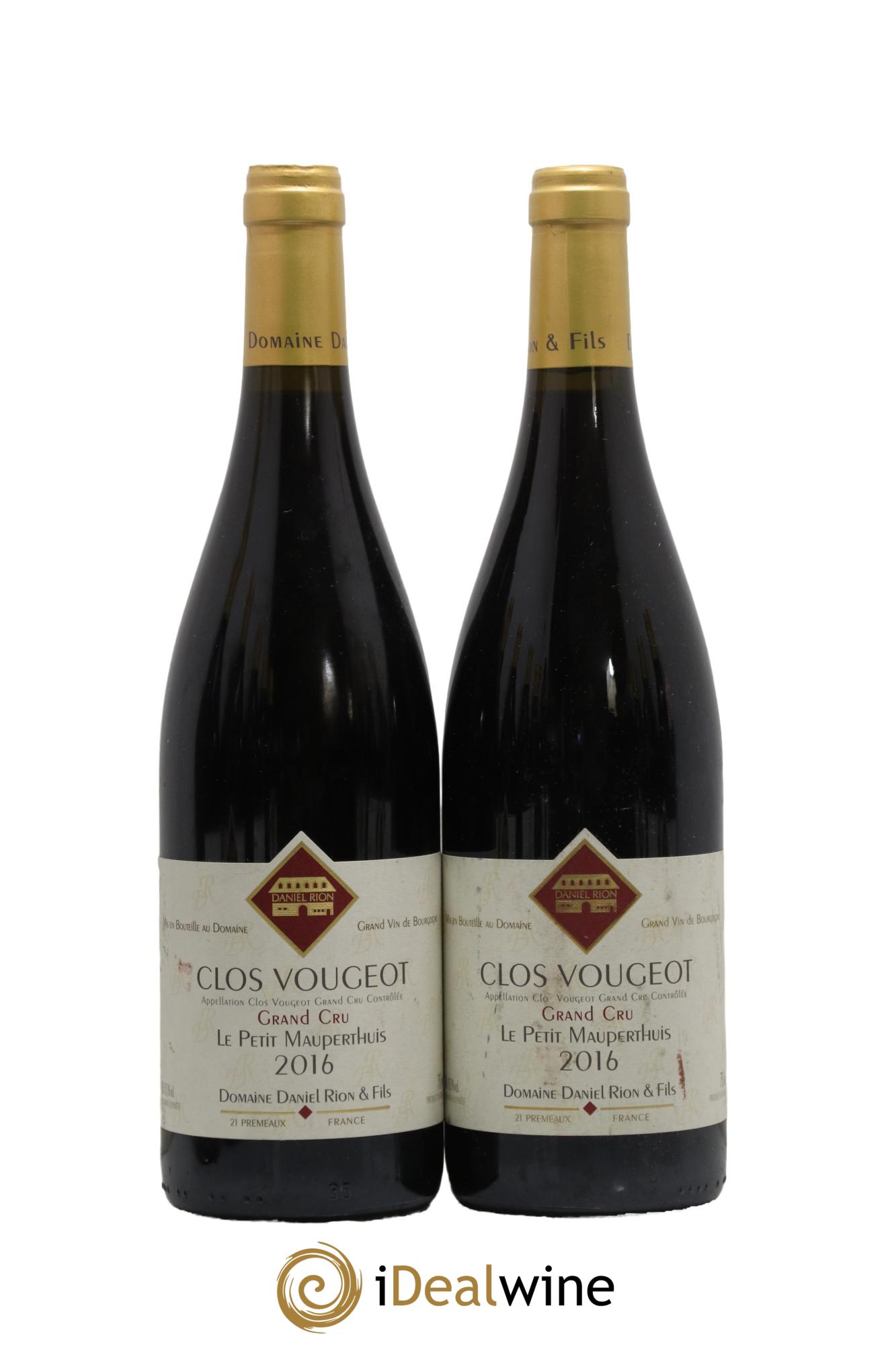 Clos de Vougeot Grand Cru Le Petit Maupertuis Daniel Rion 2016 - Lot de 2 bouteilles - 0