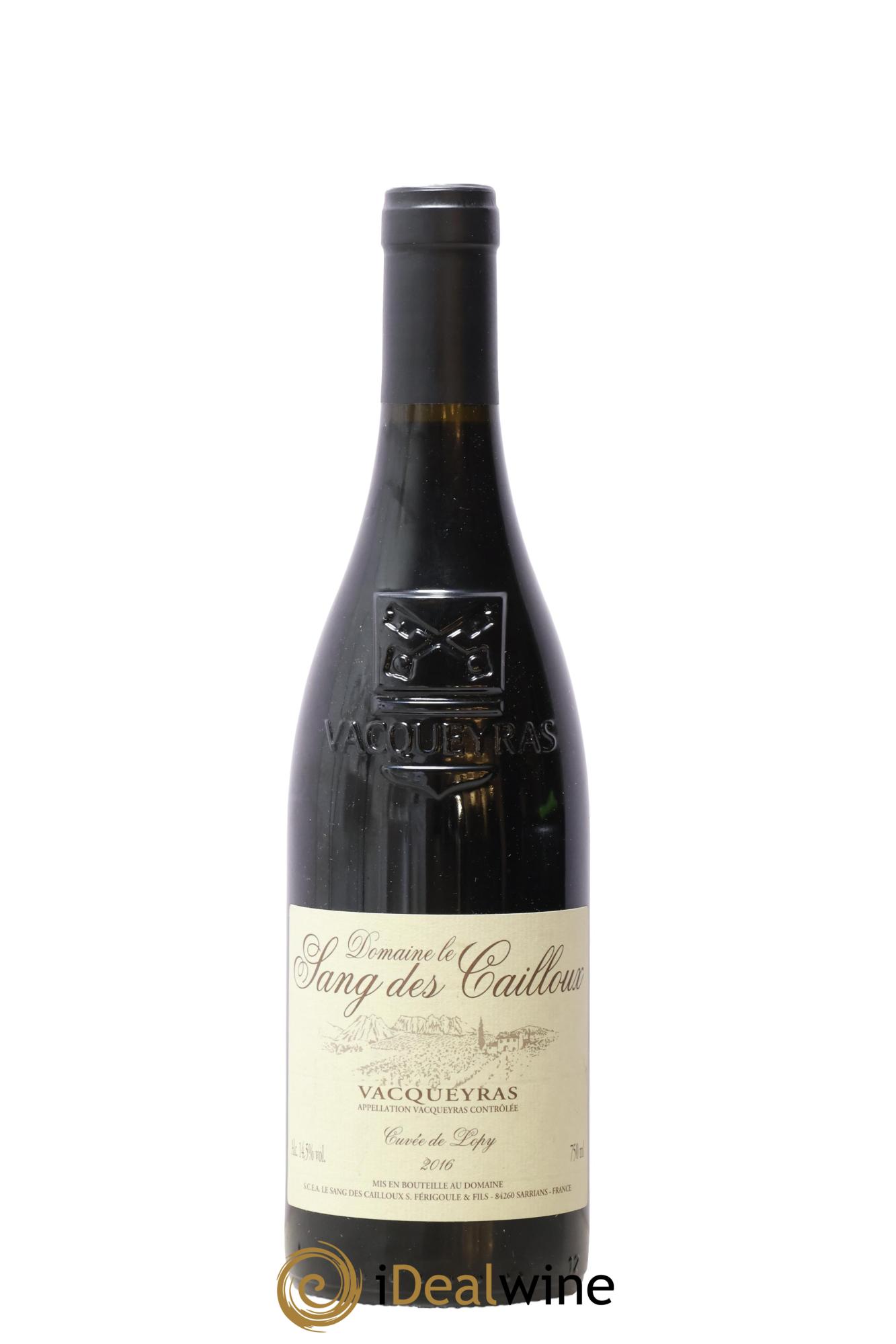 Vacqueyras Cuvée de Lopy Le Sang des Cailloux 2016 - Posten von 1 Flasche - 0