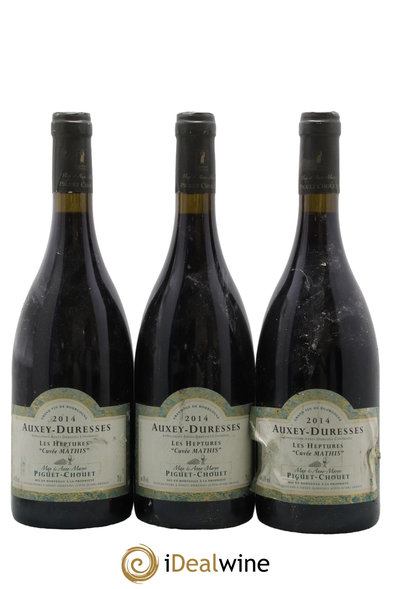Auxey-Duresses Les Heptures Cuvée Mathis Piguet Chouet 2014 - Lot de 3 bouteilles - 0