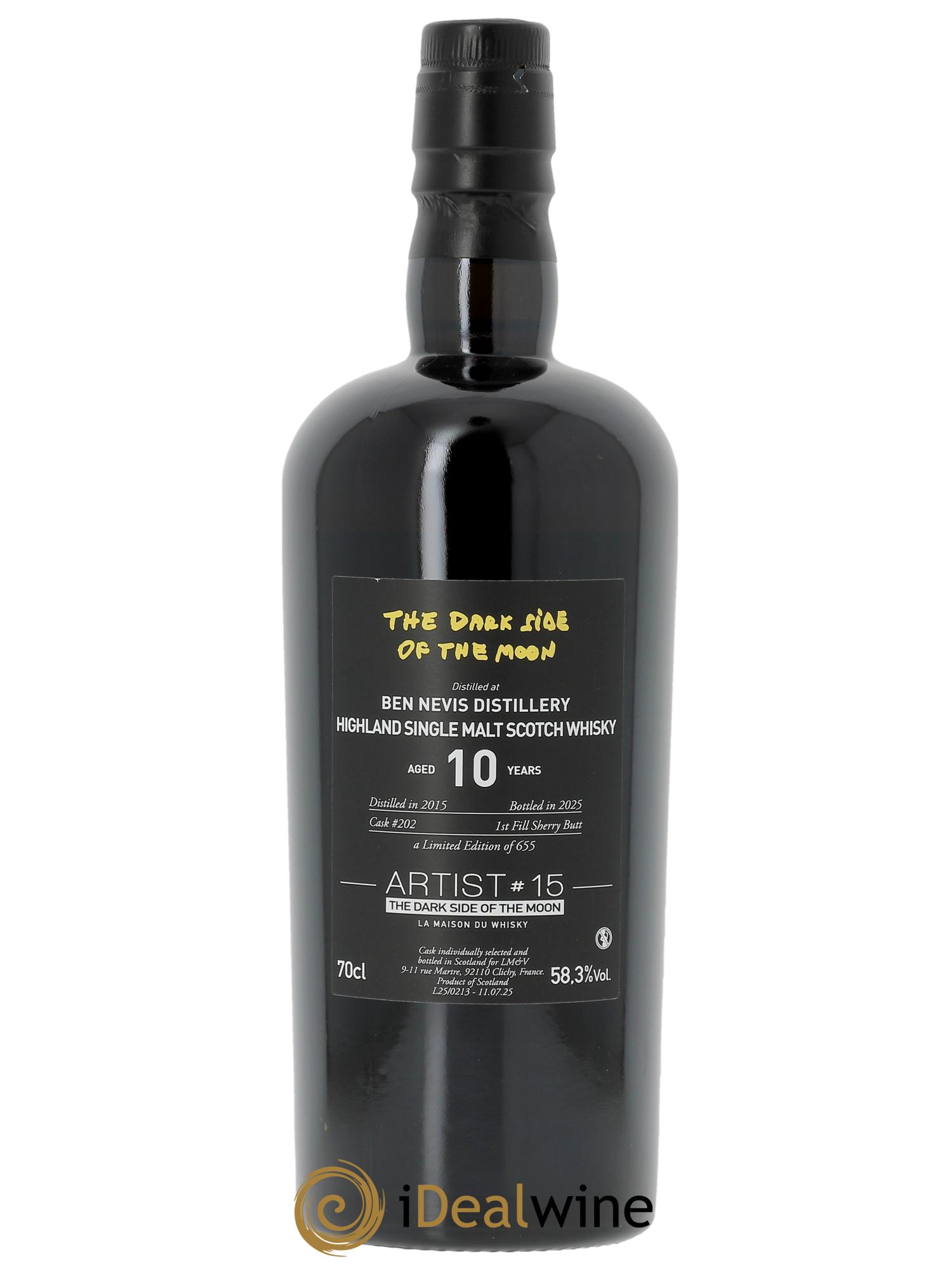 Whisky Ben Nevis Aged 10 Years ARTIST #15 The Dark Side Of The Moon  2015 - Lot of 1 bottle - 2