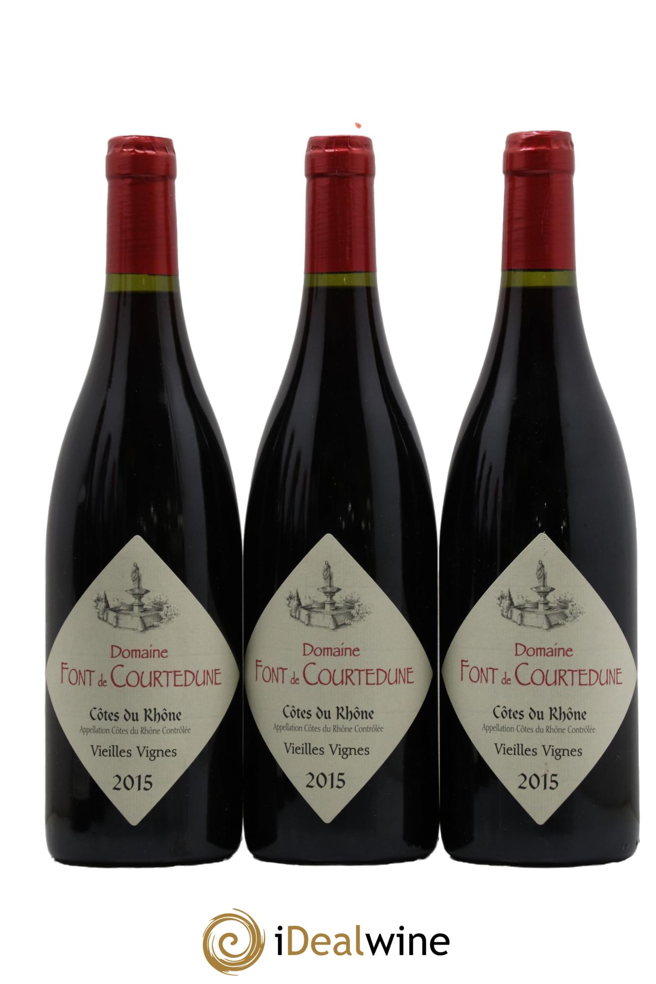 Côtes-du-Rhône Vieilles Vignes Domaine Font de Courtedune 2015 - Lot of 3 bottles - 0