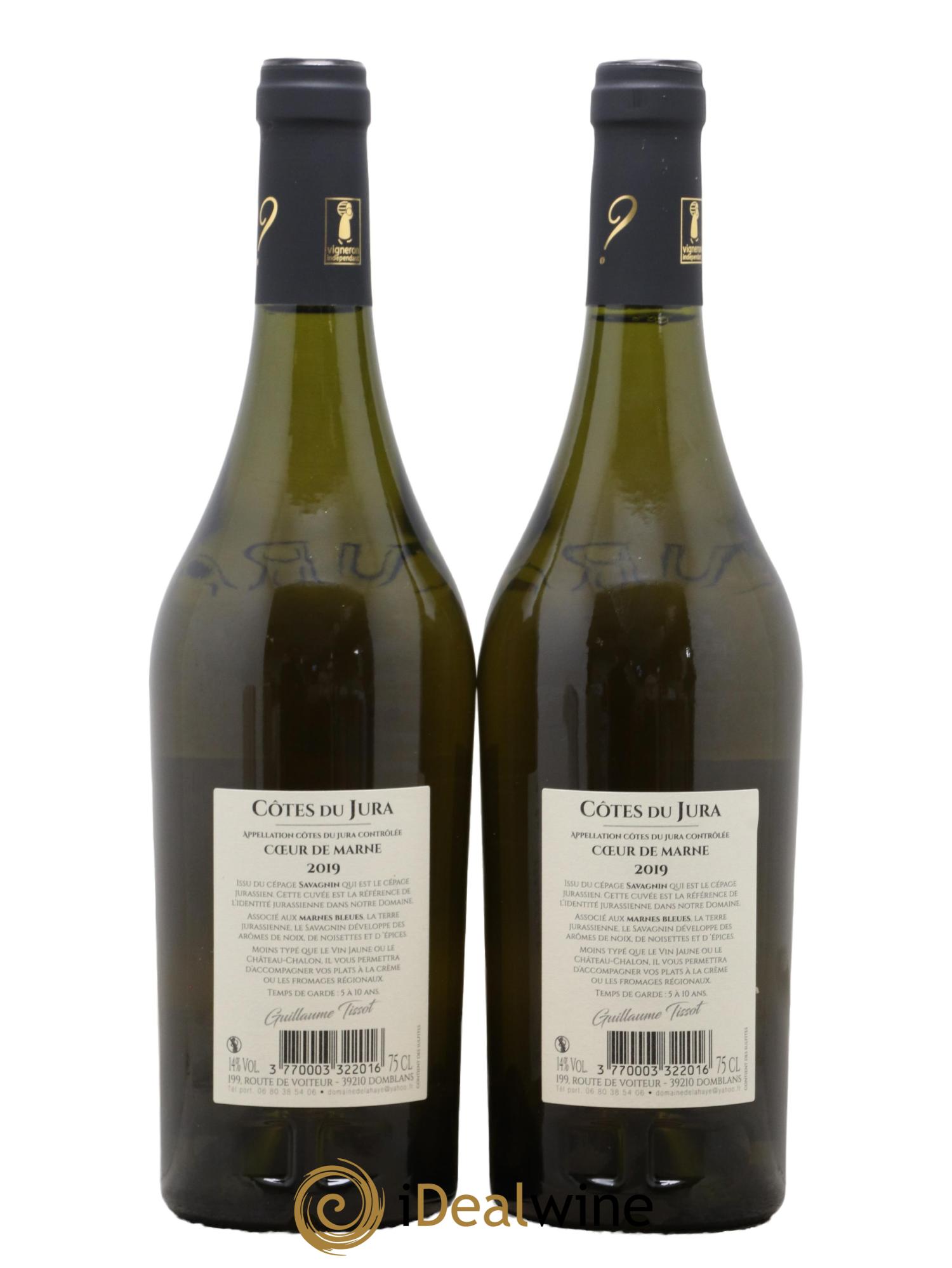 Côtes du Jura Cœur de Marne Domaine De Lahaye Guillaume Tissot 2019 - Posten von 2 Flaschen - 1