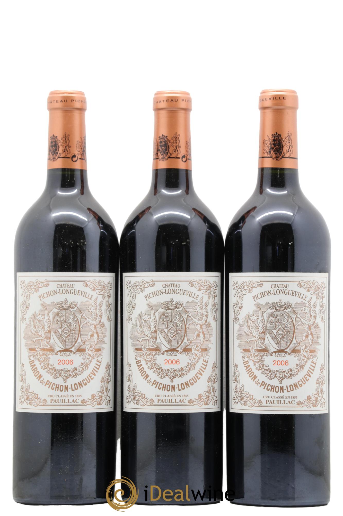 Pichon Longueville Baron 2ème Grand Cru Classé 2006 - Lot de 3 bouteilles - 0
