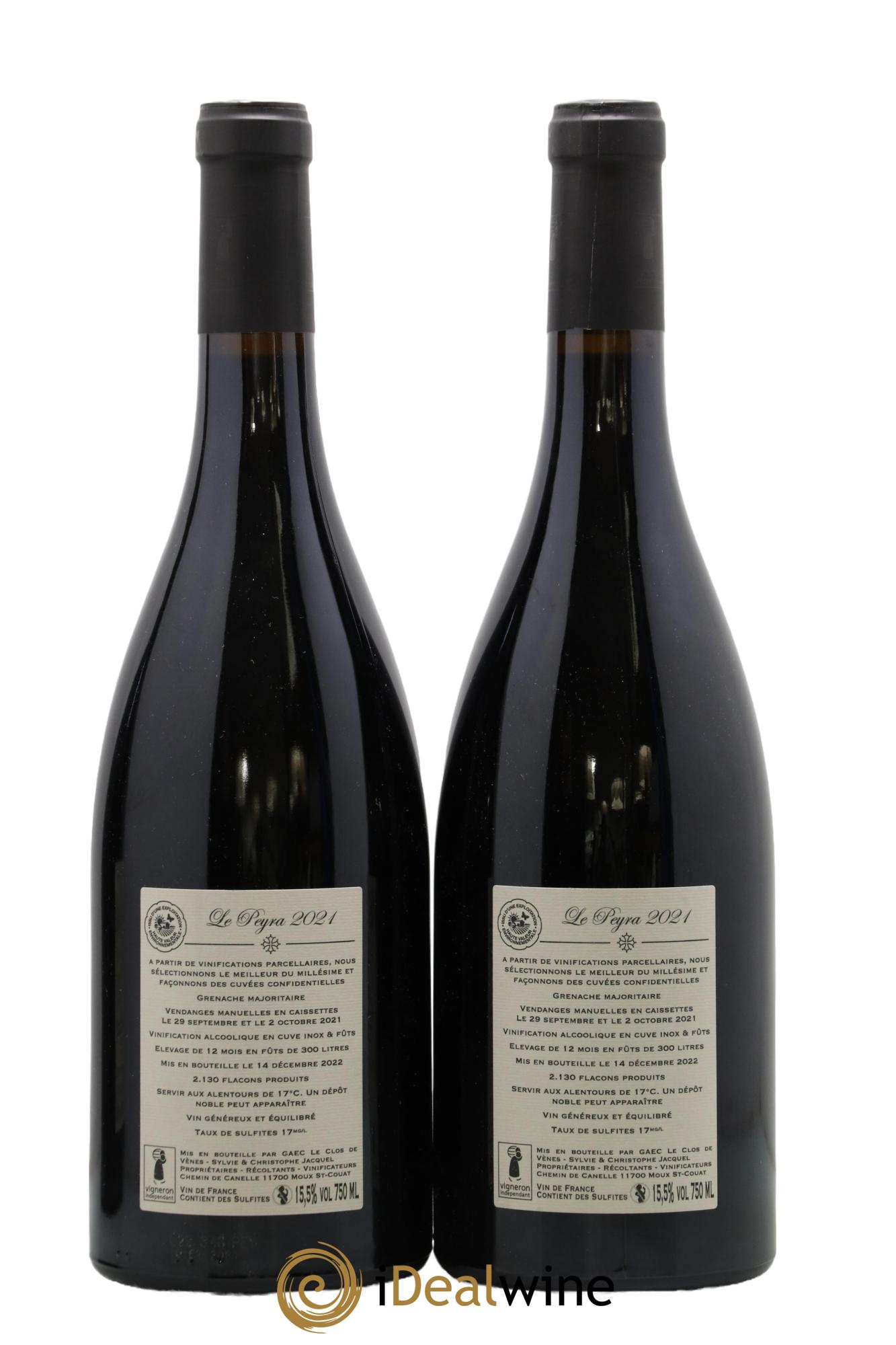 Vin de France Cuvée Le Peyra Domaine Clos de Vènes 2021 - Lot of 2 bottles - 1