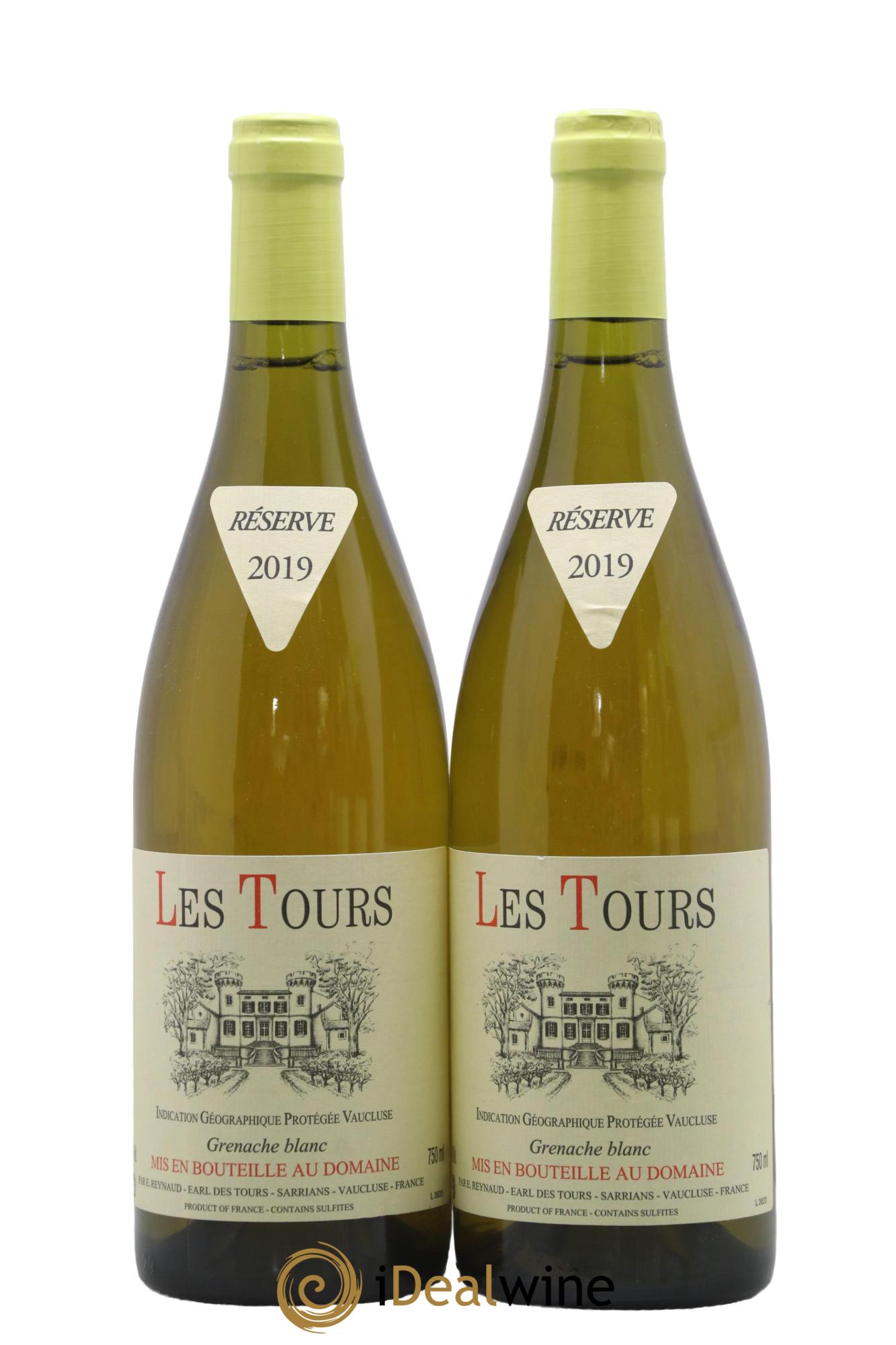 IGP Vaucluse (Vin de Pays de Vaucluse) Les Tours Grenache Blanc Emmanuel Reynaud 2019 - Lot of 2 bottles - 0