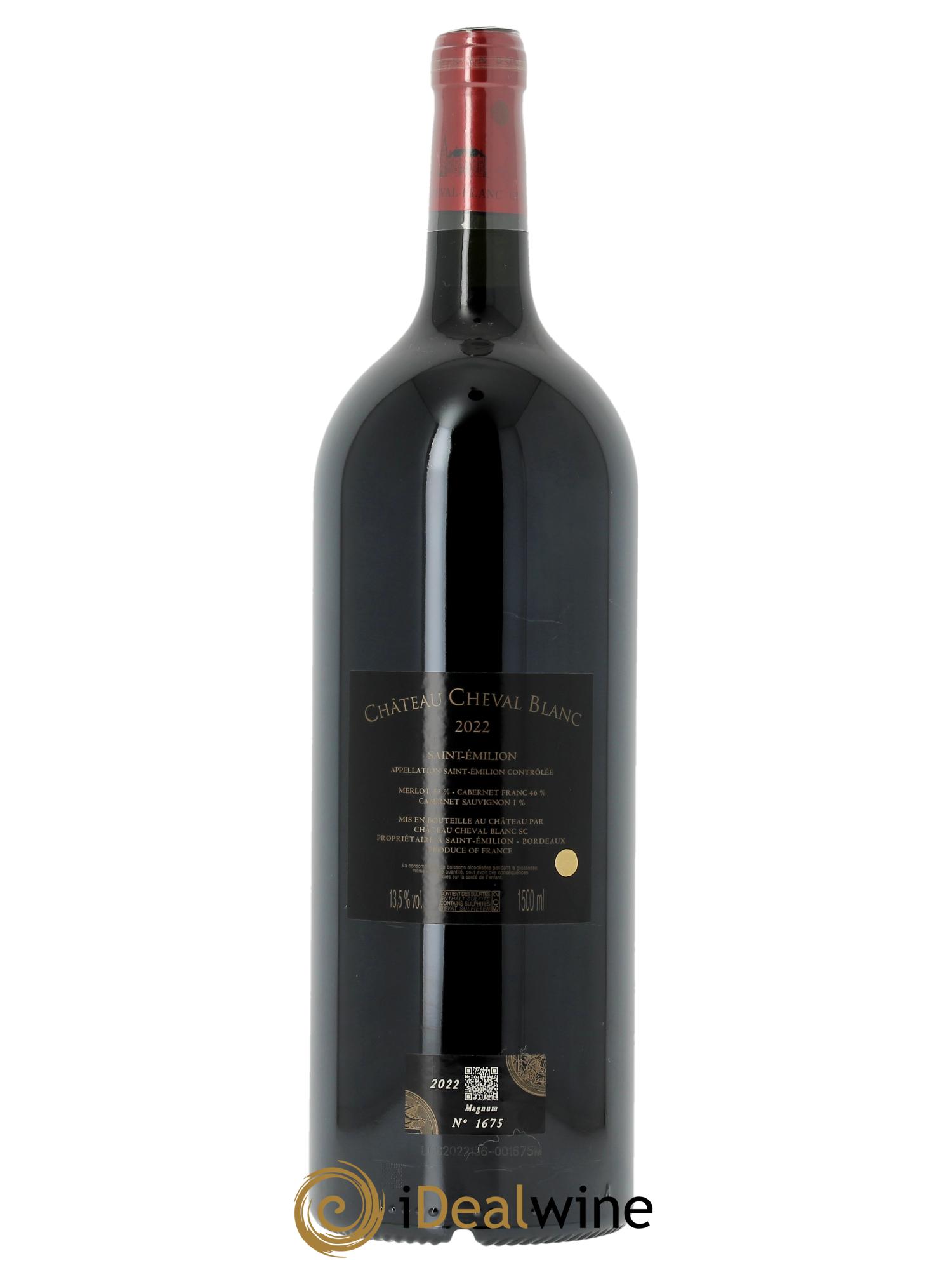 Château Cheval Blanc 1er Grand Cru Classé A (Cassetta in legno a partire da 3 mg) 2022 - Lotto di 1 magnum - 1