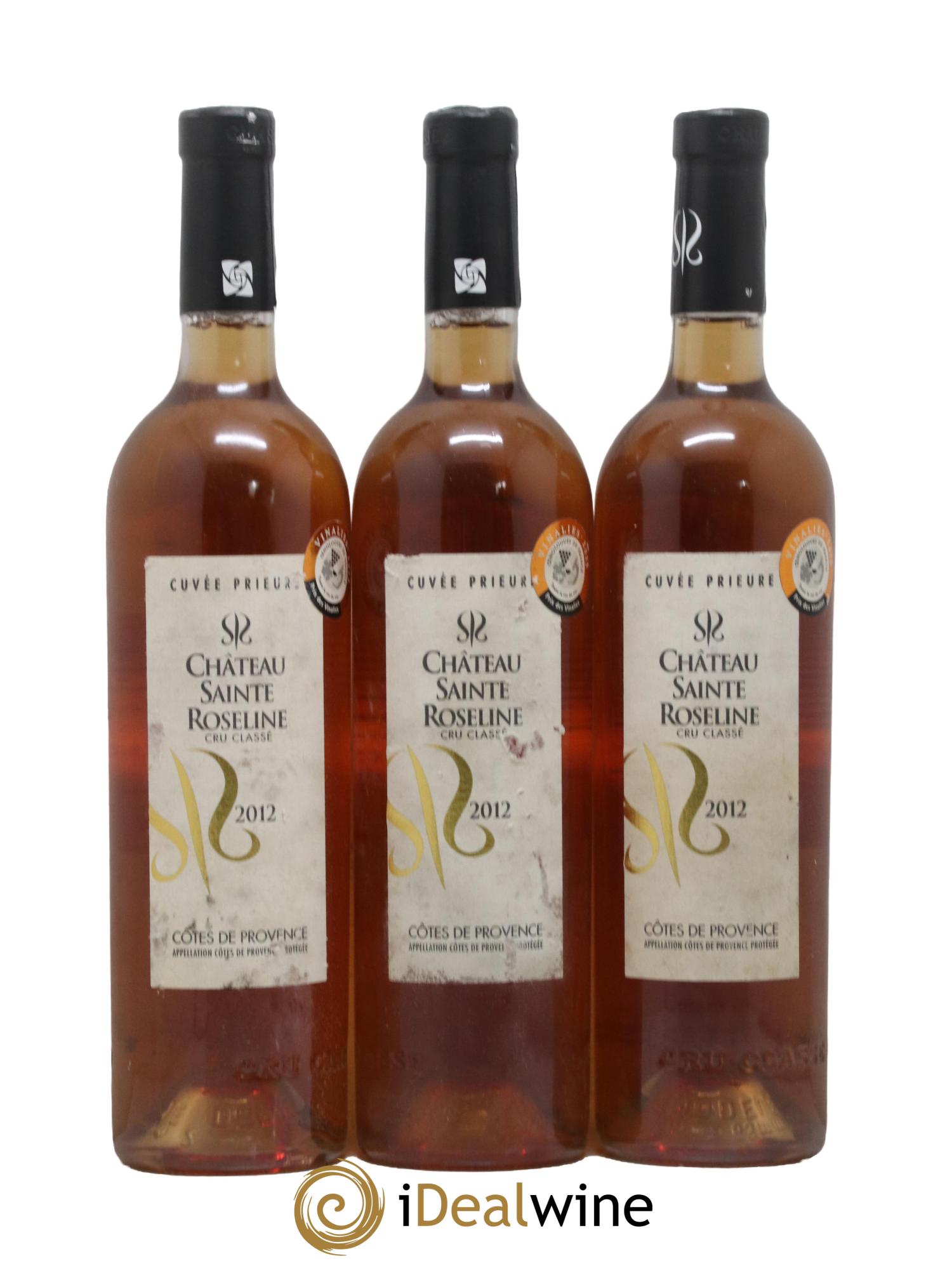 Côtes de Provence Le Prieure Chateau de Sainte Roseline 2012 - Lot de 3 bouteilles - 0