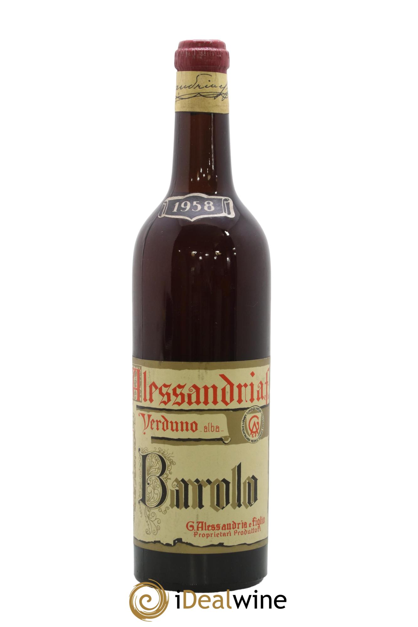 Barolo DOCG Del Comune di Verduno Fratelli Alessandria 1958 - Lotto di 1 bottiglia - 0